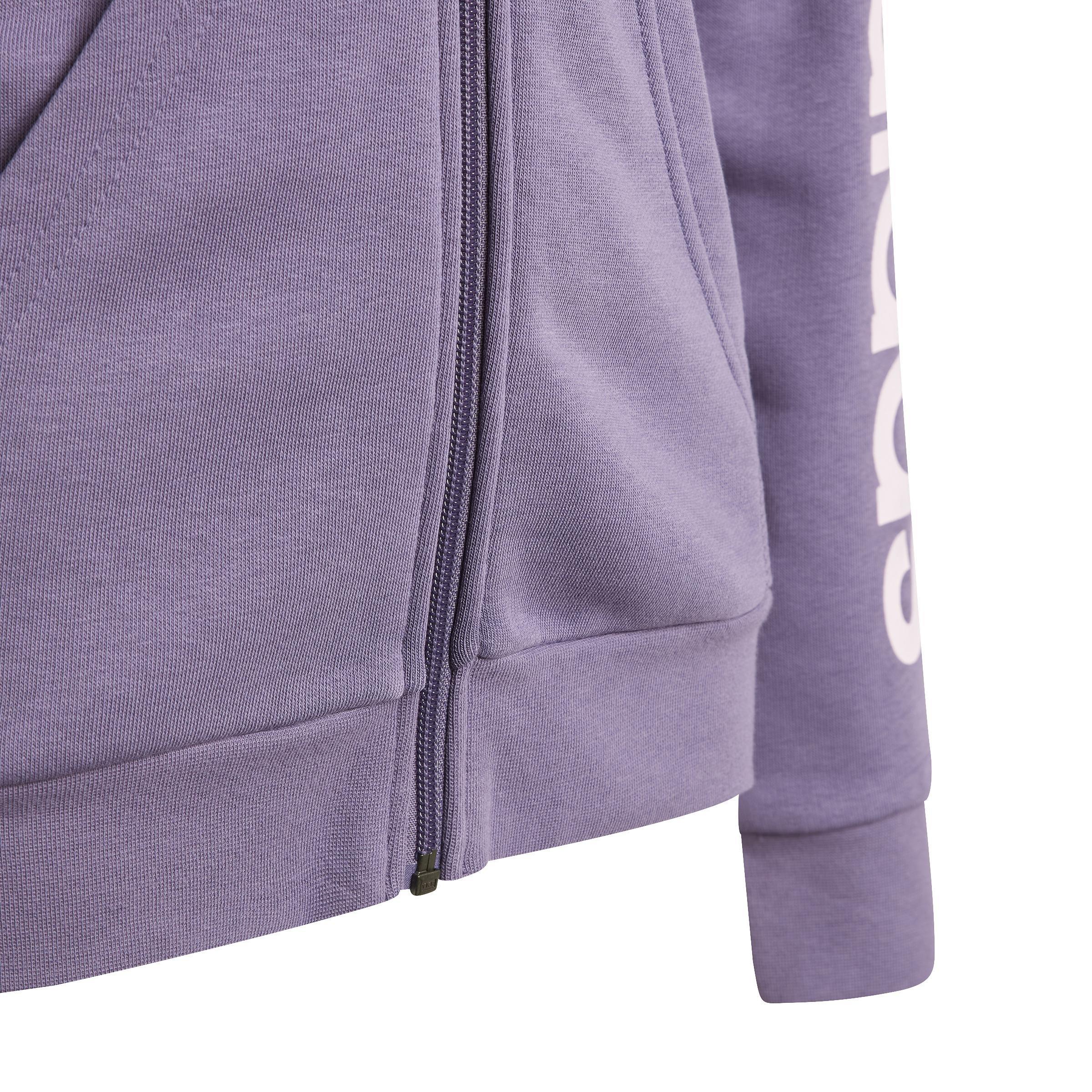 Kids Essentials Linear Logo Full-Zip Hoodie, Purple, A901_ONE, large image number 4