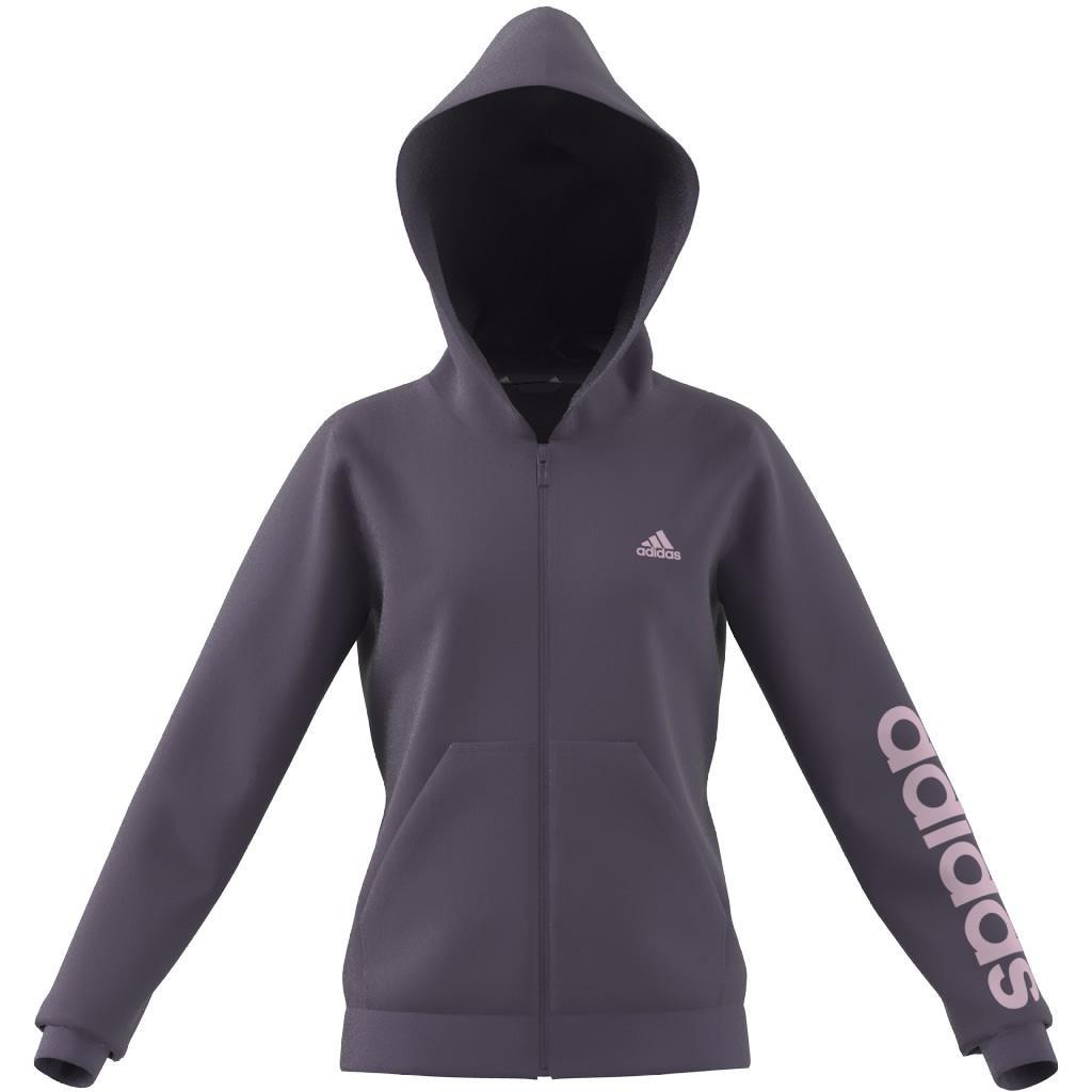 Kids Essentials Linear Logo Full-Zip Hoodie, Purple, A901_ONE, large image number 7