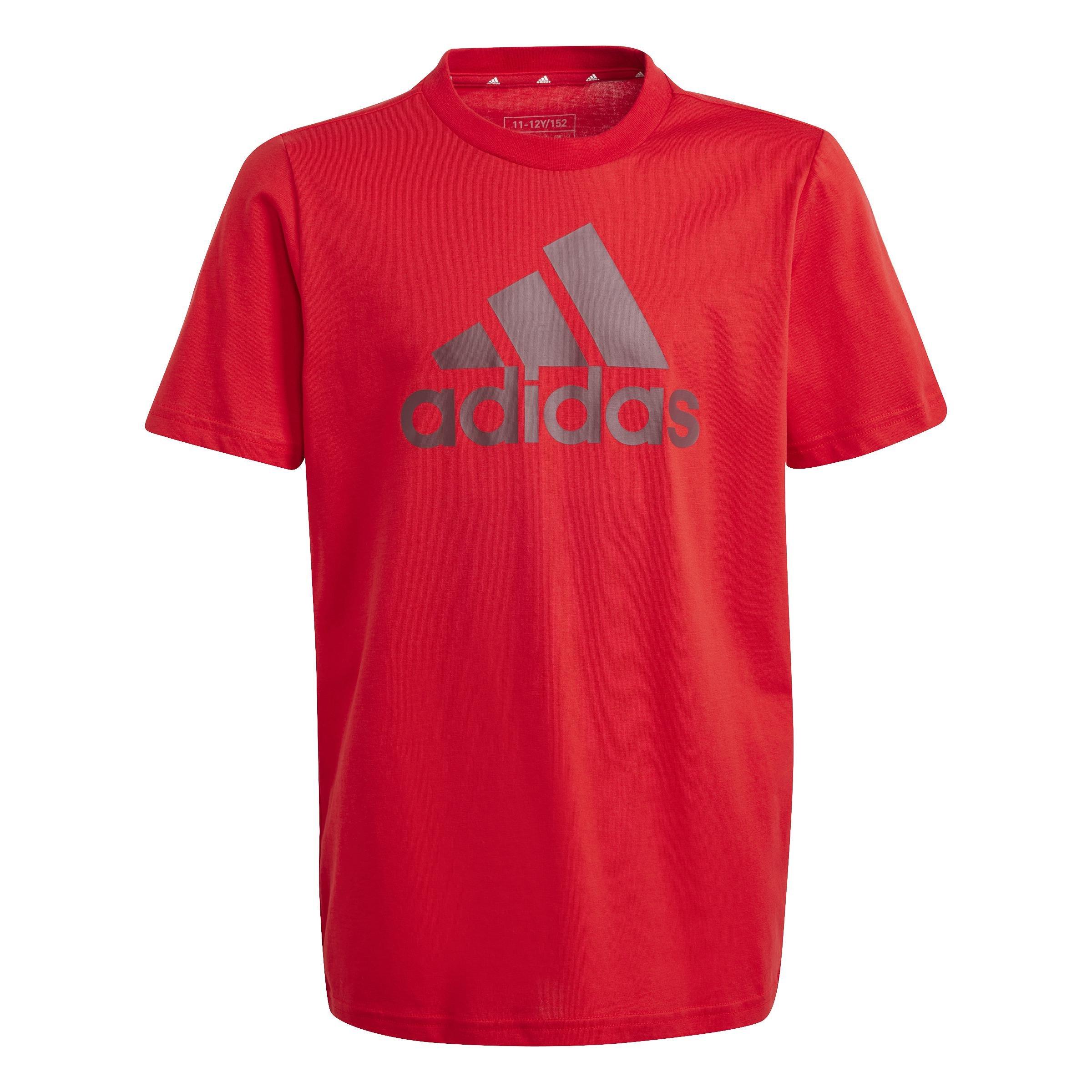 Unisex Kids Big Logo Cotton T-Shirt, Red, , large image number 0