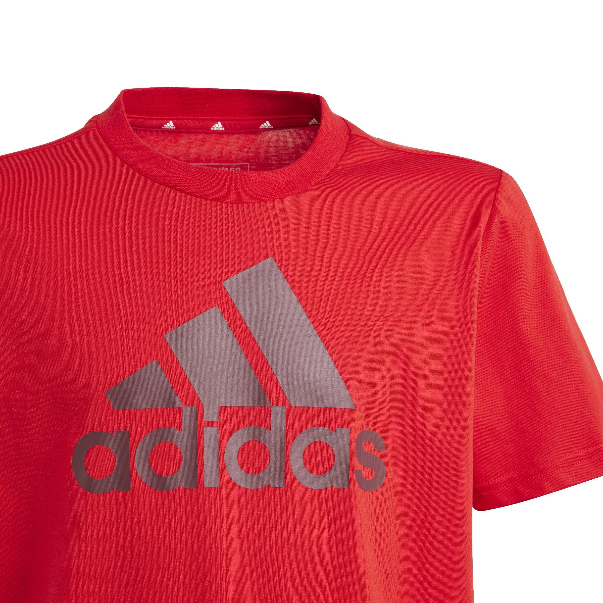 Unisex Kids Big Logo Cotton T-Shirt, Red, , large image number 3