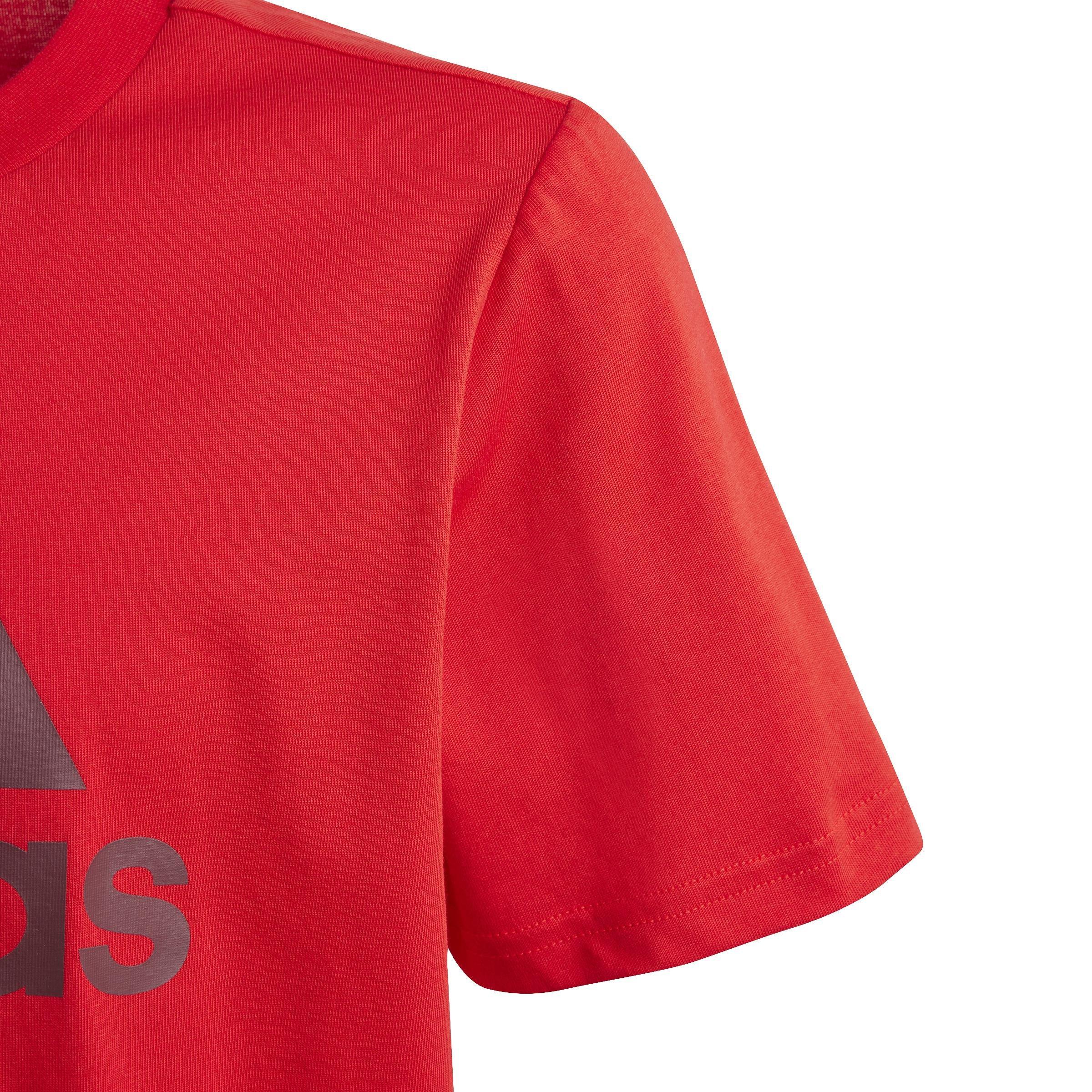 Unisex Kids Big Logo Cotton T-Shirt, Red, , large image number 4