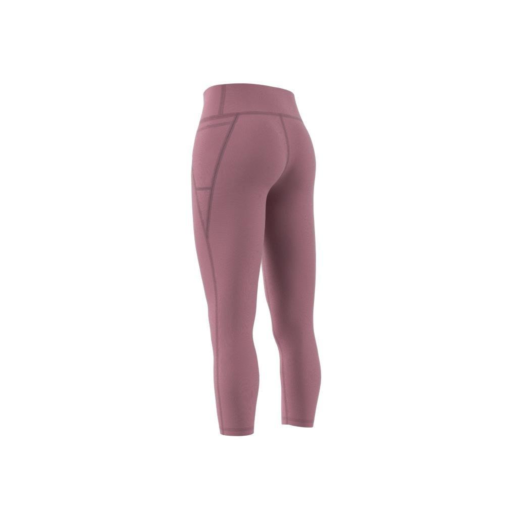 Optime Stash Pocket High-Waisted 7/8 Leggings, Pink, A901_ONE, large image number 2