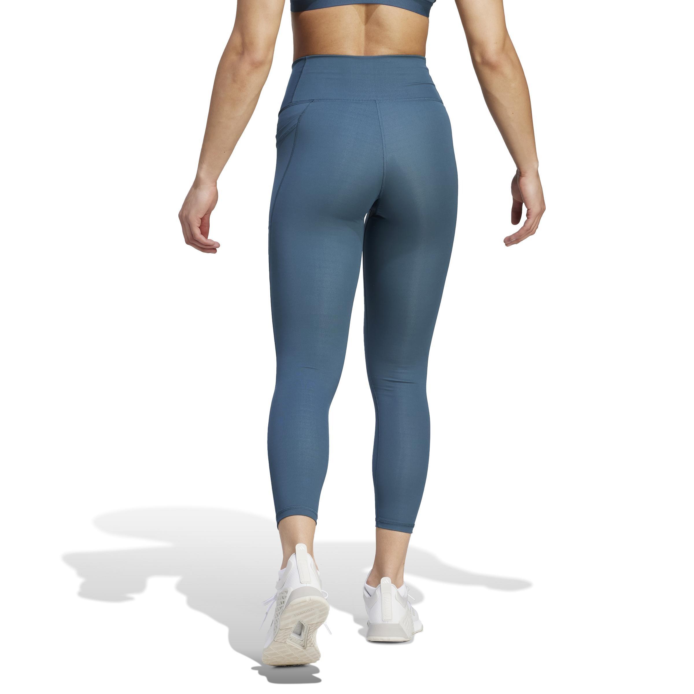 Optime Stash Pocket High-Waisted 7/8 Leggings, Turquoise, A901_ONE, large image number 2