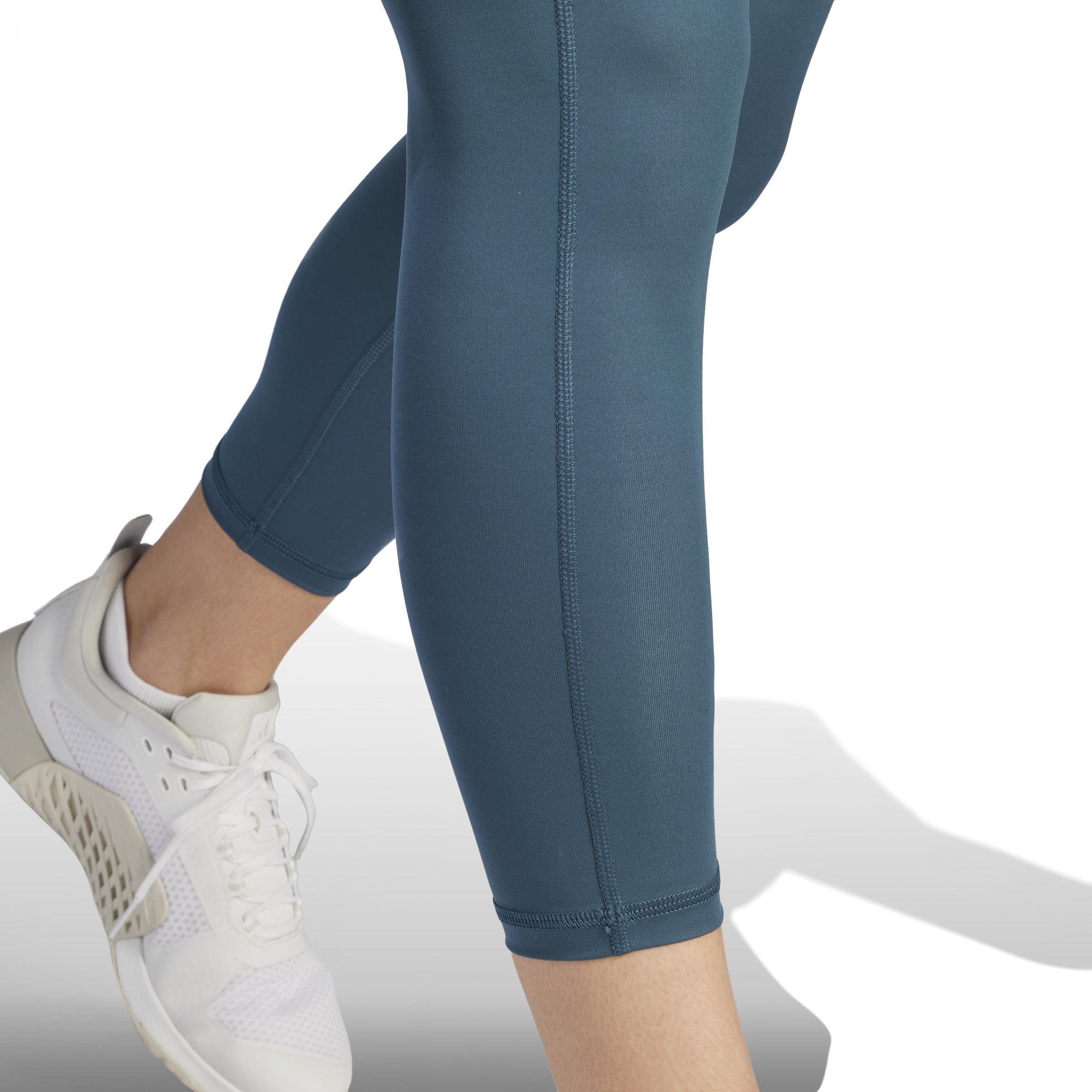 Optime Stash Pocket High-Waisted 7/8 Leggings, Turquoise, A901_ONE, large image number 4