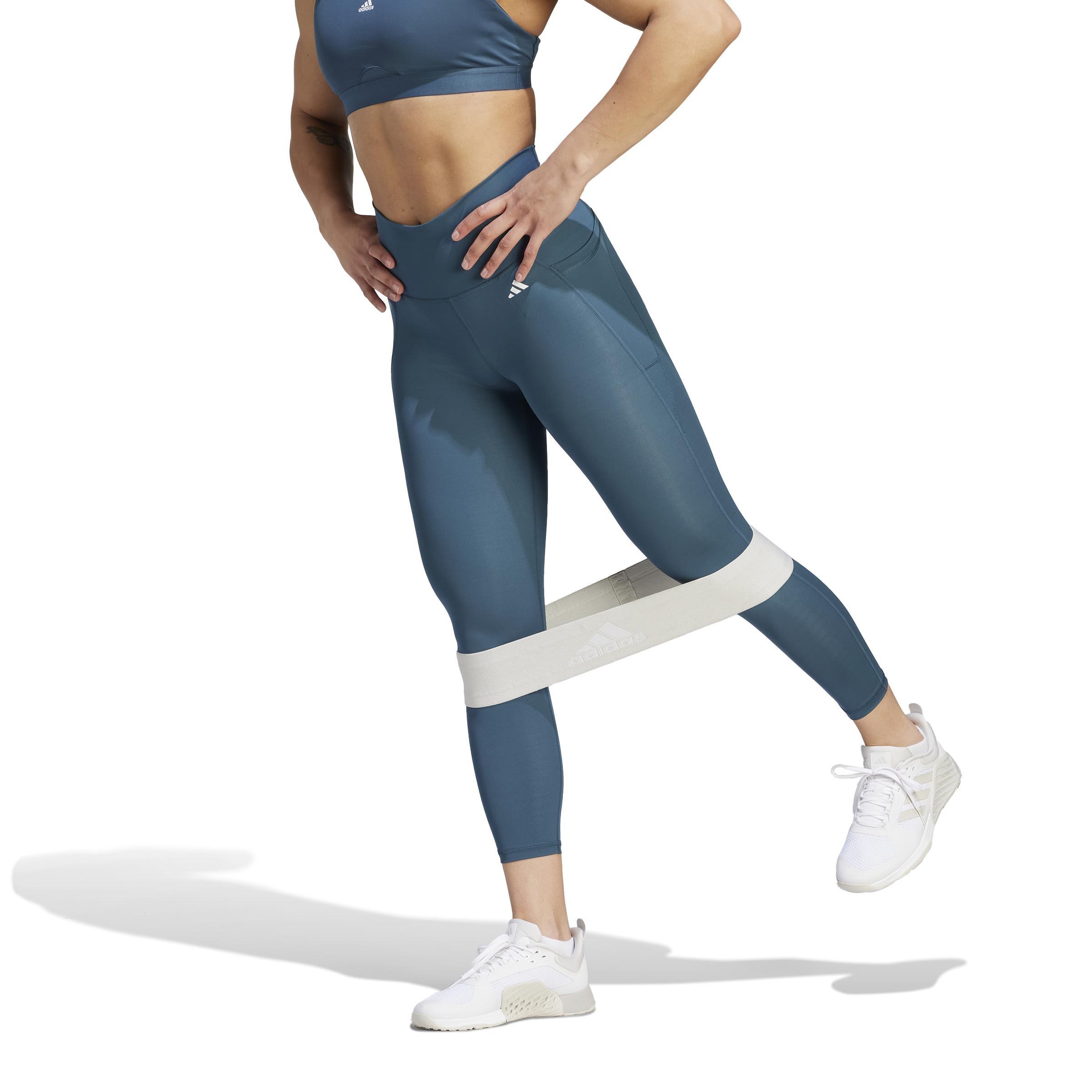 Optime Stash Pocket High-Waisted 7/8 Leggings, Turquoise, A901_ONE, large image number 7