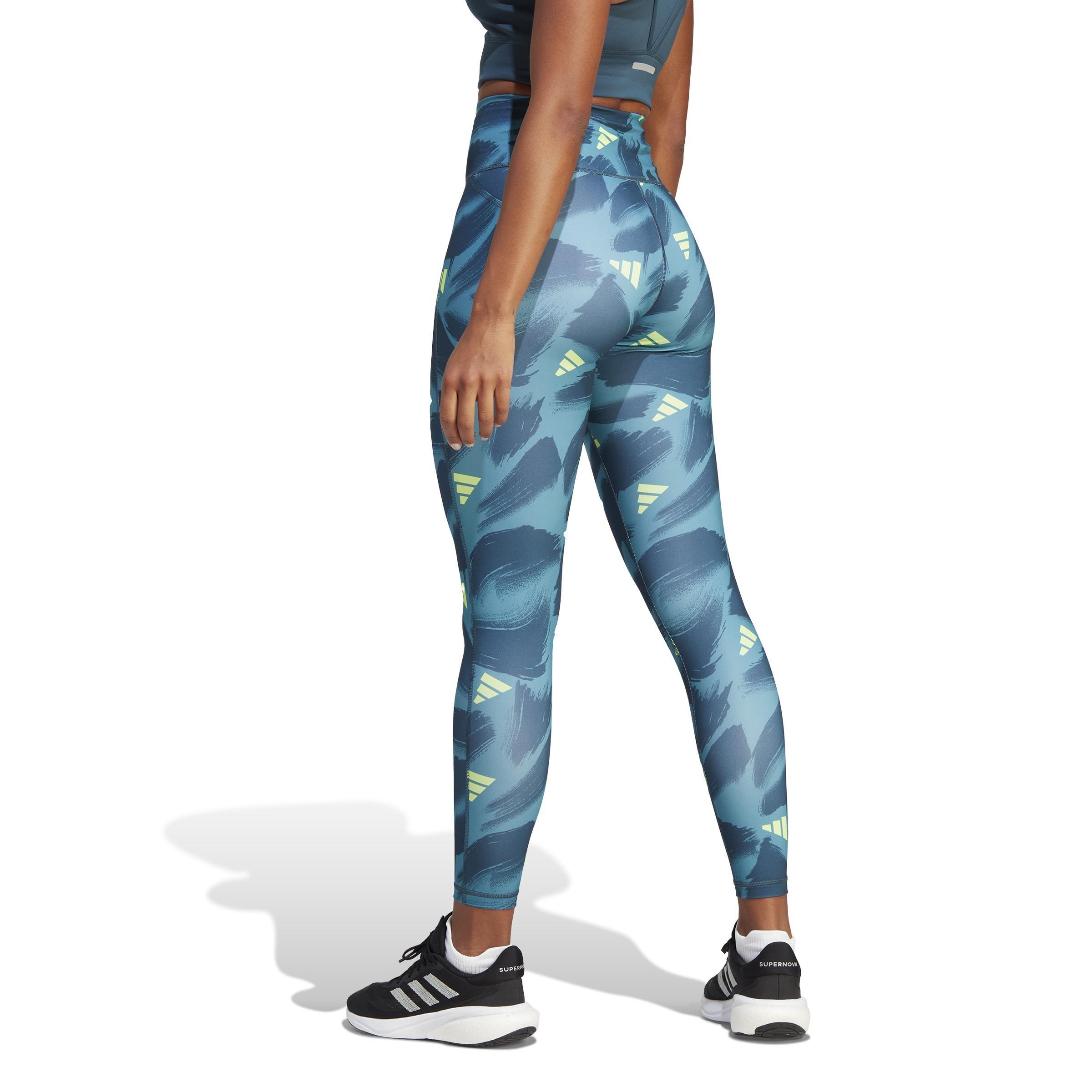 Run Essentials Print 7/8 Leggings, Turquoise, , large image number 2