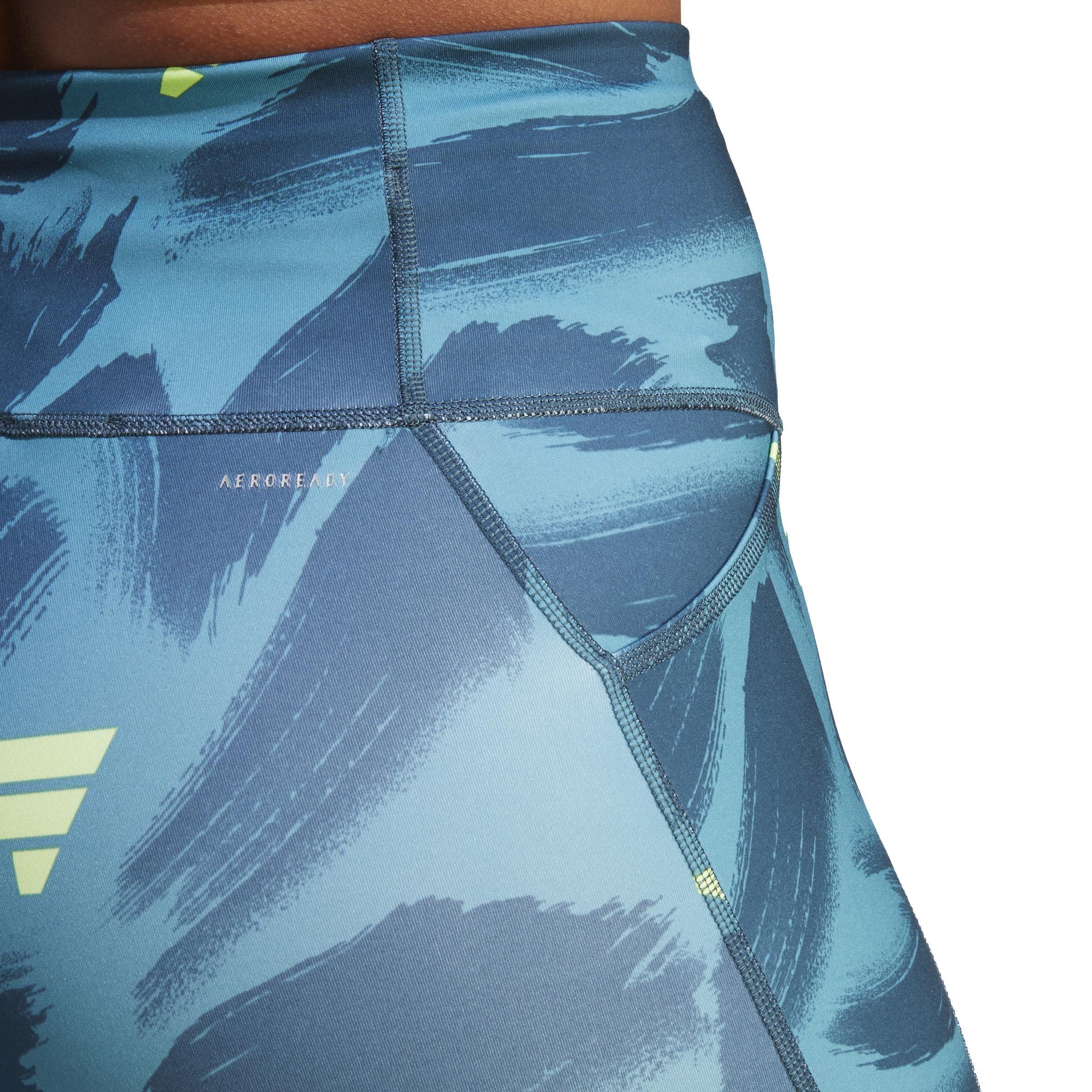Run Essentials Print 7/8 Leggings, Turquoise, , large image number 3