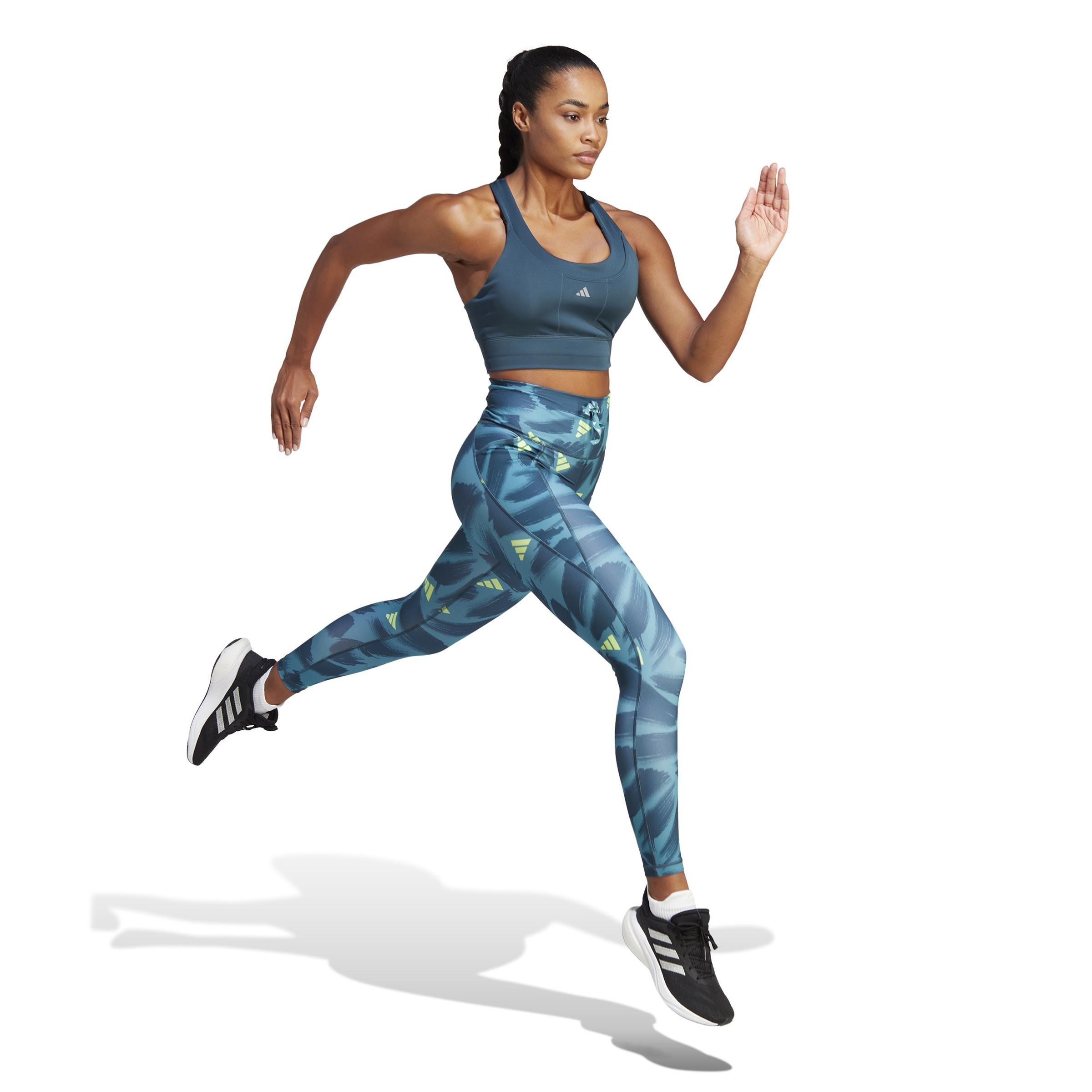 Run Essentials Print 7/8 Leggings, Turquoise, , large image number 6