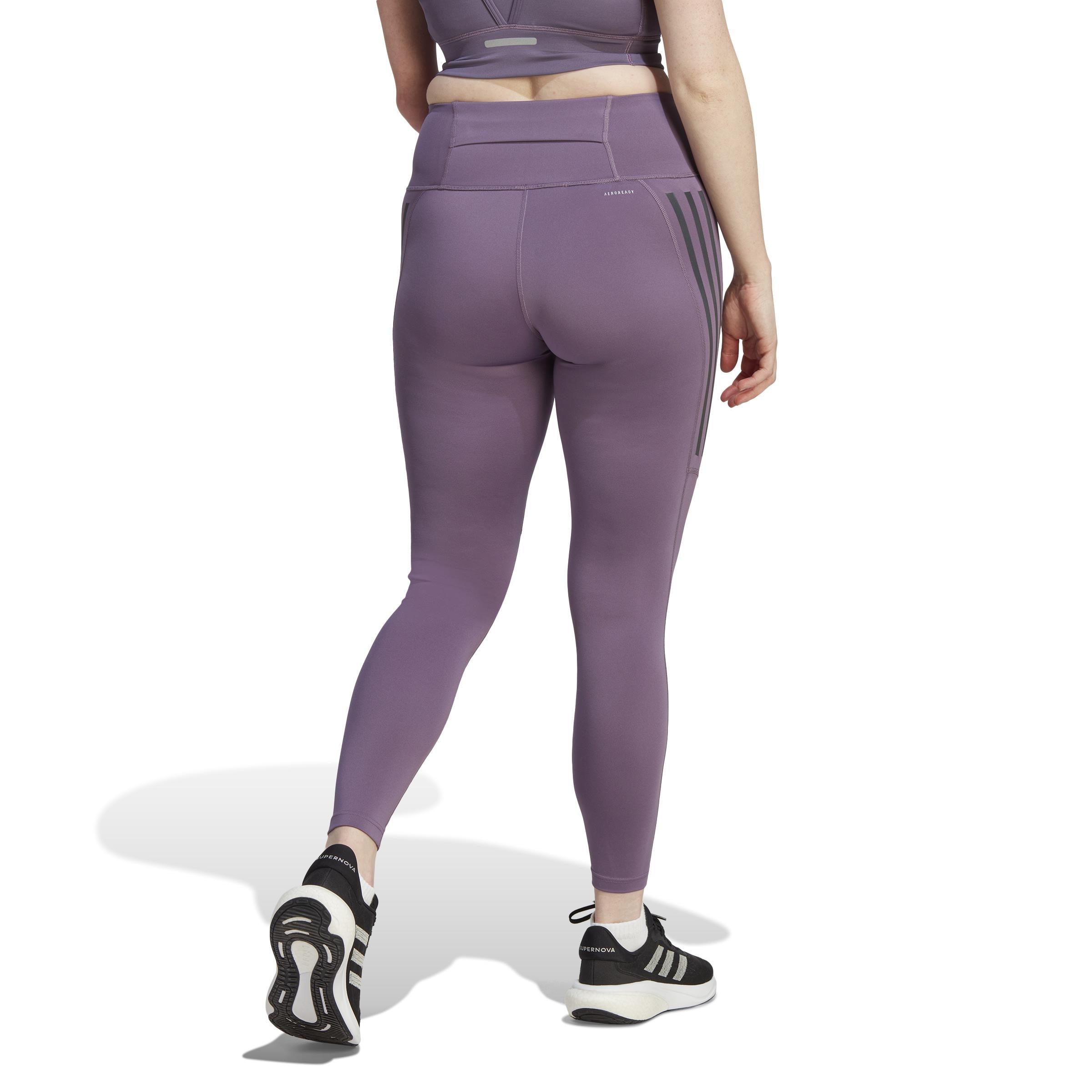 DailyRun 3-Stripes 7/8 Leggings, Purple, A901_ONE, large image number 2