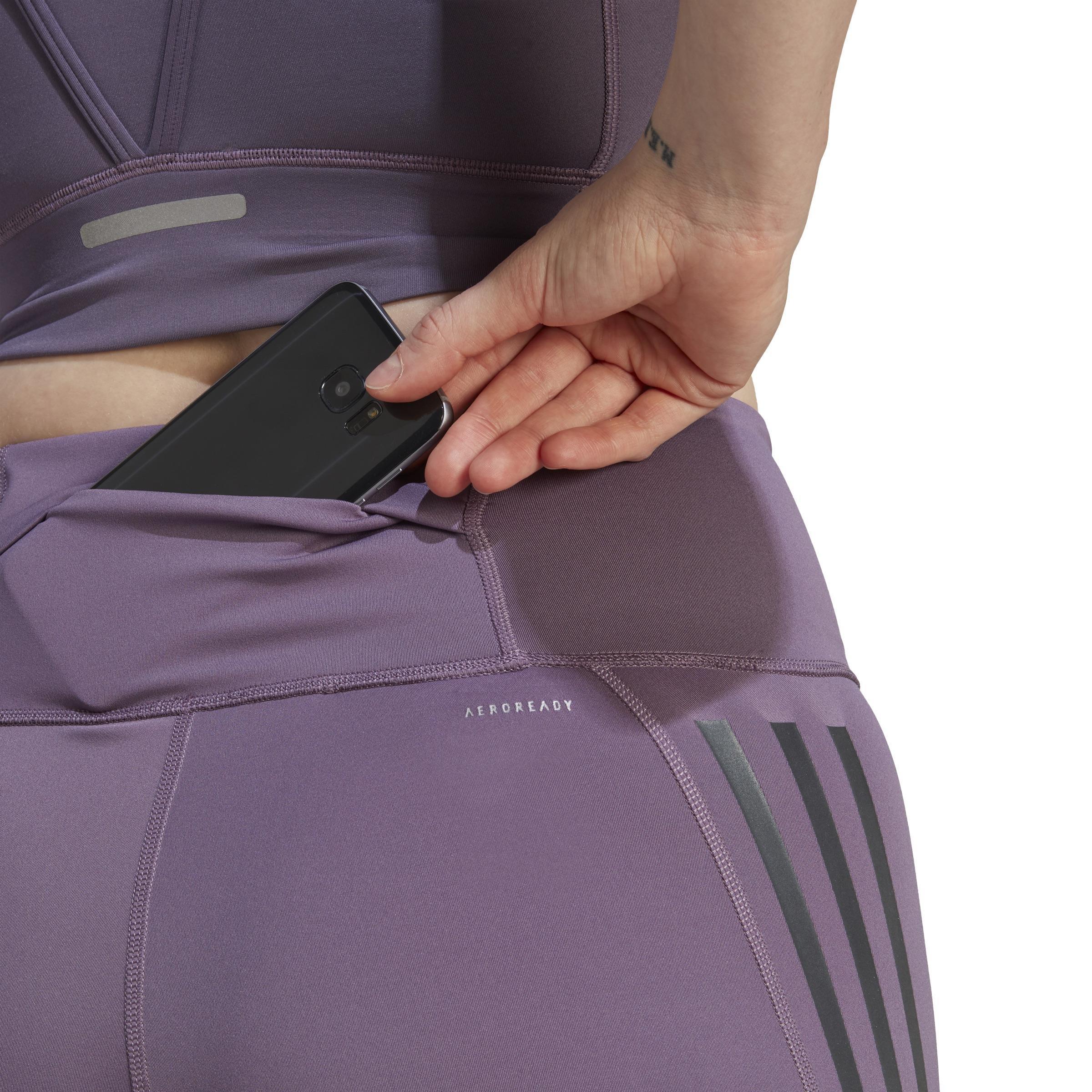 DailyRun 3-Stripes 7/8 Leggings, Purple, A901_ONE, large image number 3