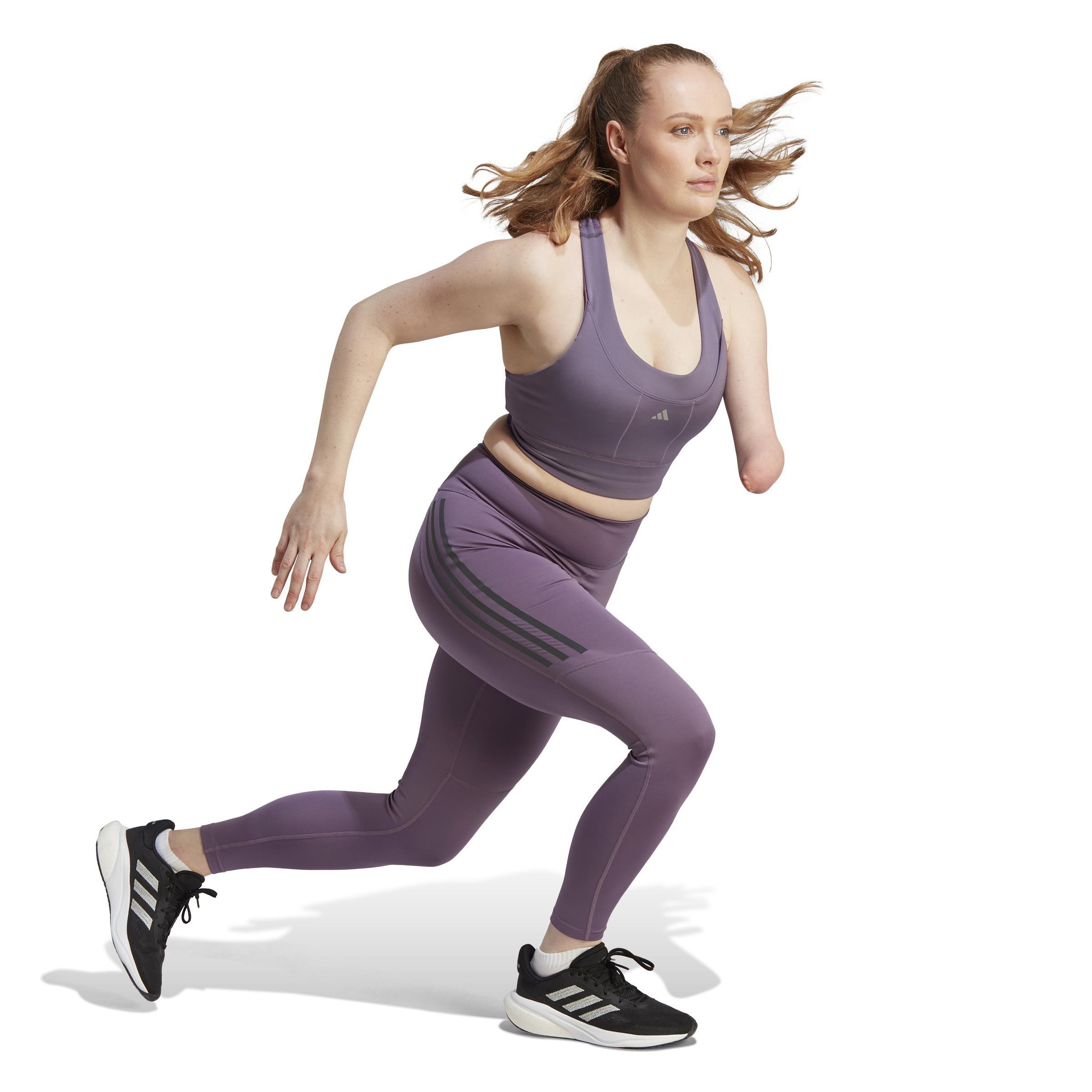 DailyRun 3-Stripes 7/8 Leggings, Purple, A901_ONE, large image number 5