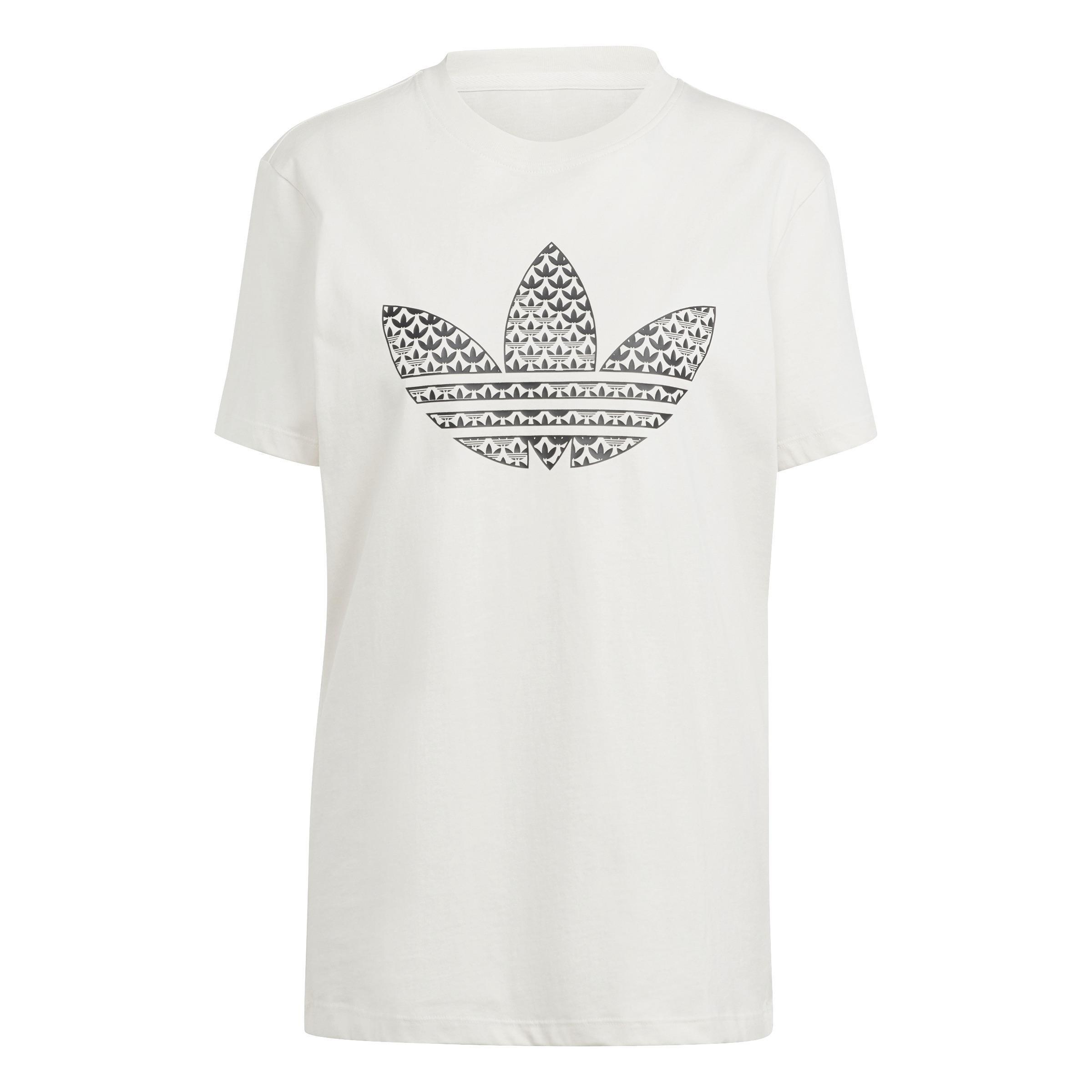 Trefoil Monogram Infill T-Shirt, White, A901_ONE, large image number 2