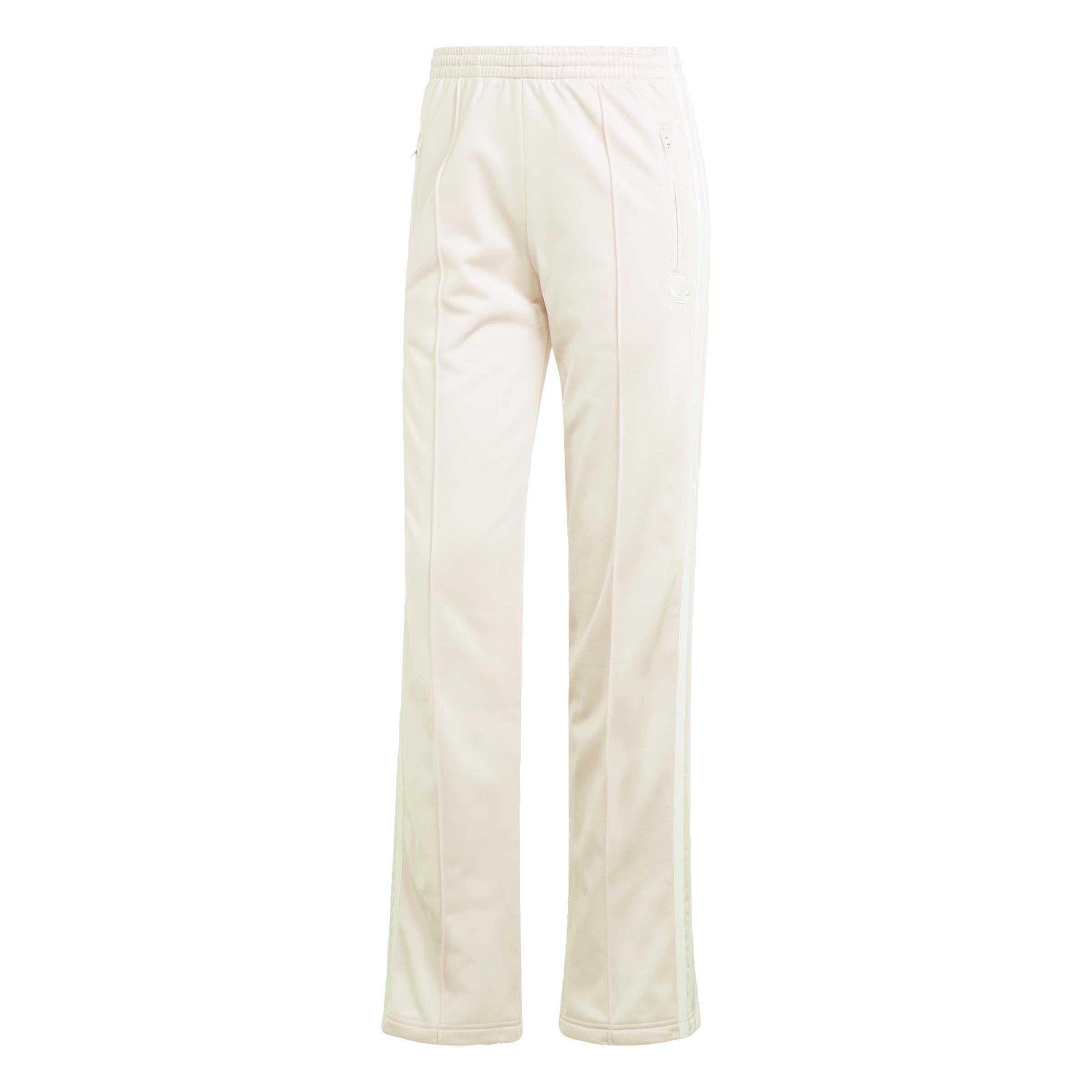 Trefoil Monogram Satin Joggers, White, A901_ONE, large image number 0