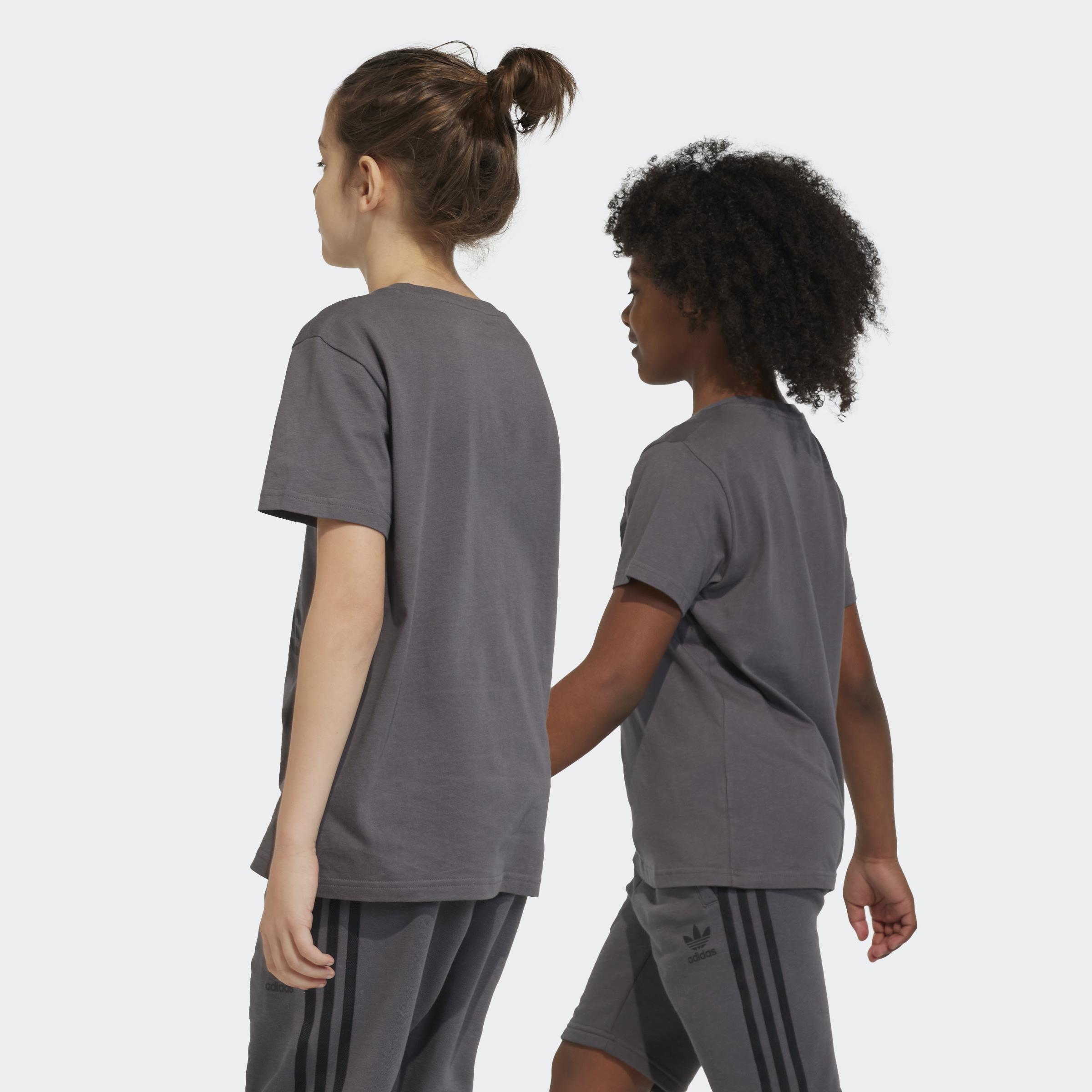 Kids Unisex Trefoil T-Shirt, Grey, A901_ONE, medium