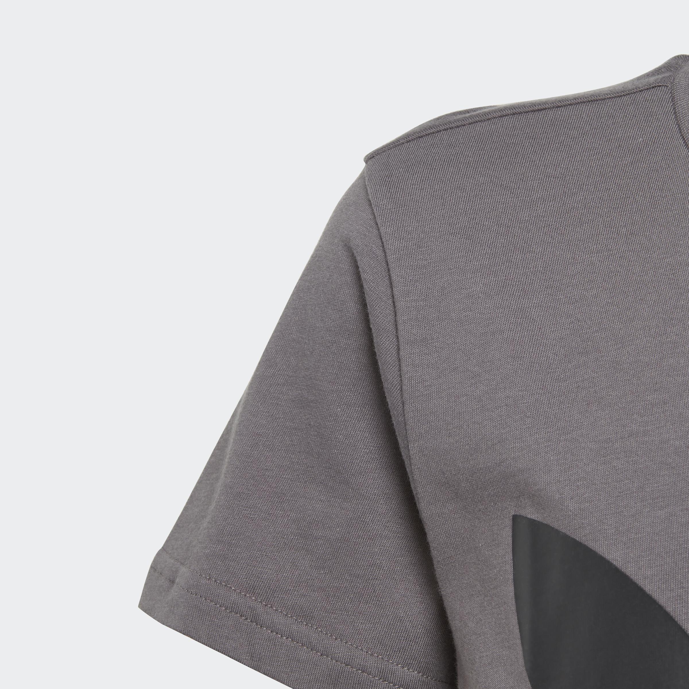 Kids Unisex Trefoil T-Shirt, Grey, A901_ONE, large image number 5