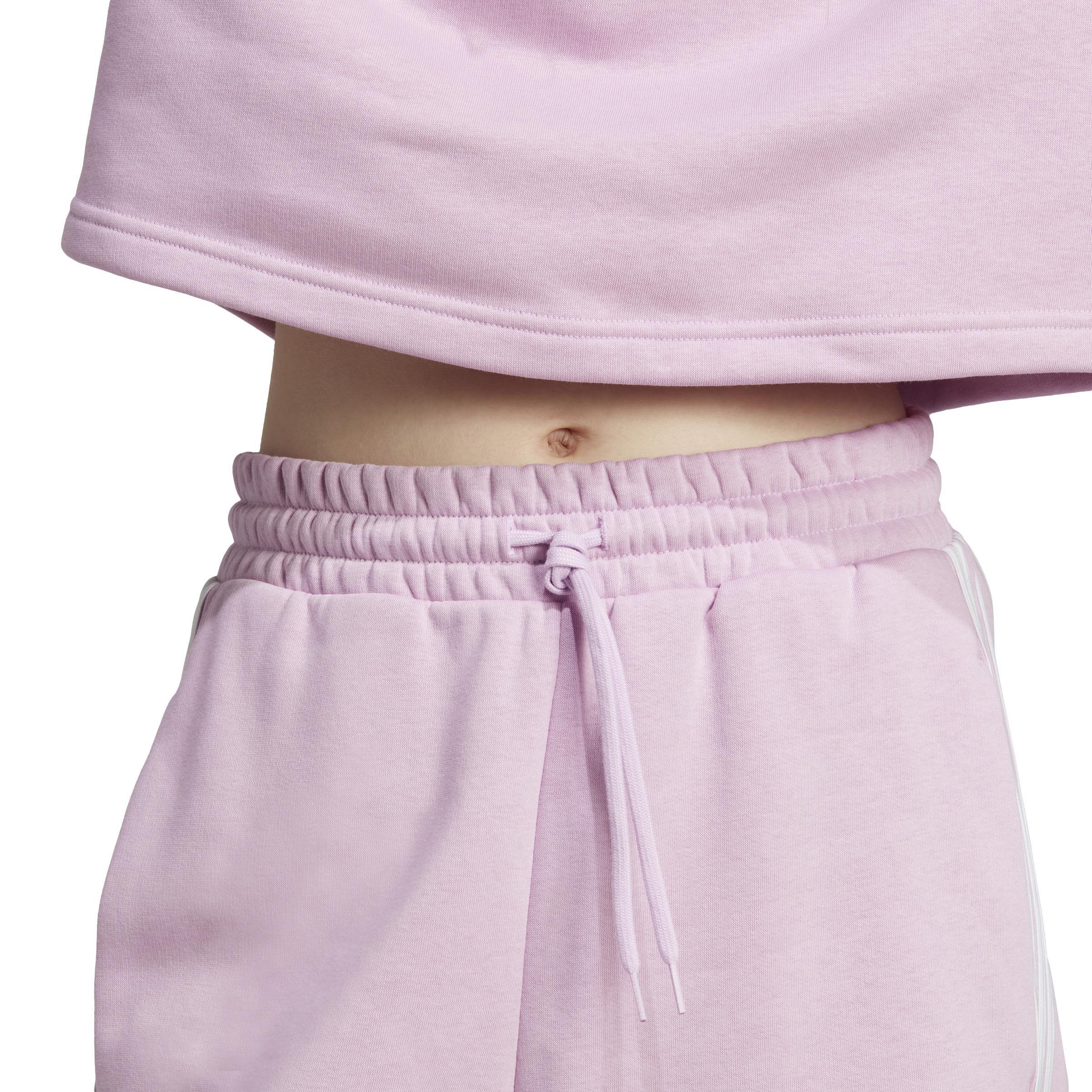 Essentials 3-Stripes Open Hem Fleece Joggers, Purple, , large image number 4
