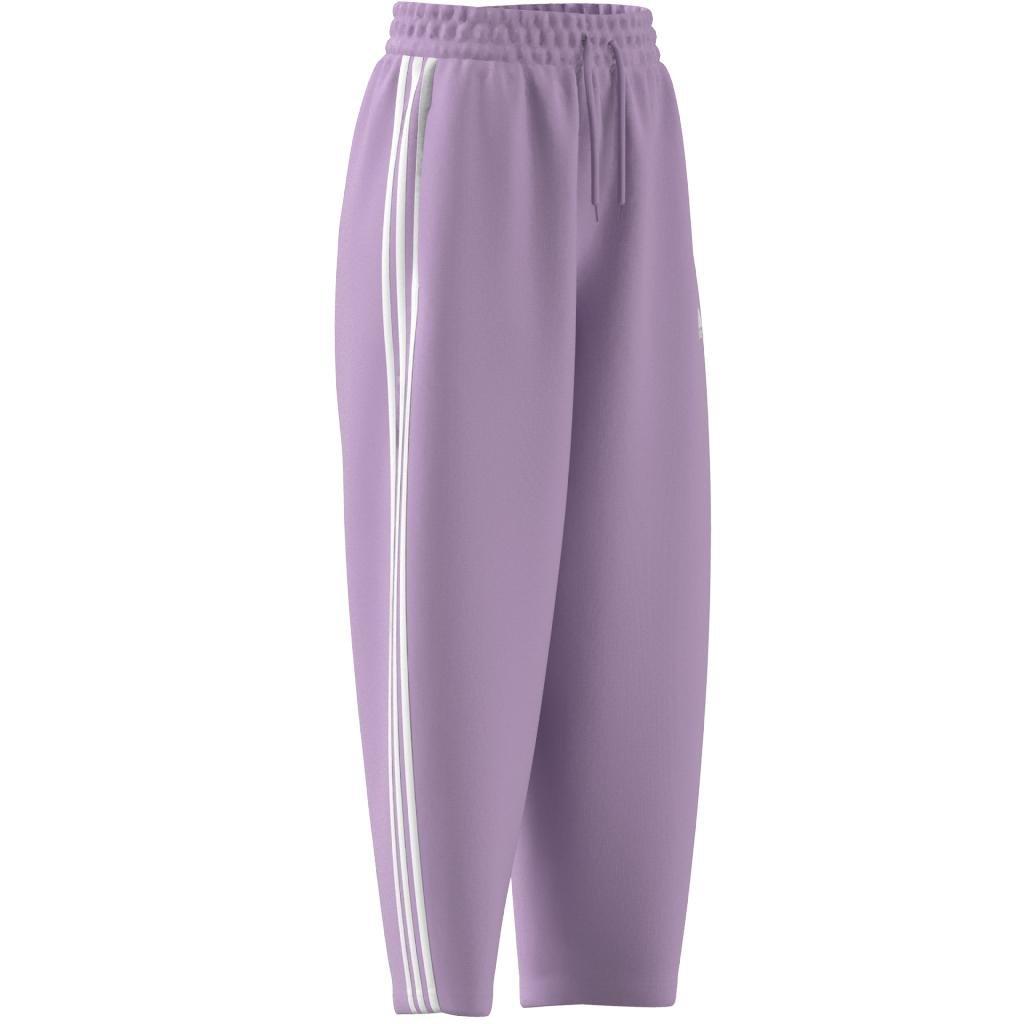 Essentials 3-Stripes Open Hem Fleece Joggers, Purple, , large image number 10