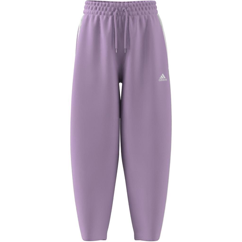 Essentials 3-Stripes Open Hem Fleece Joggers, Purple, , large image number 13