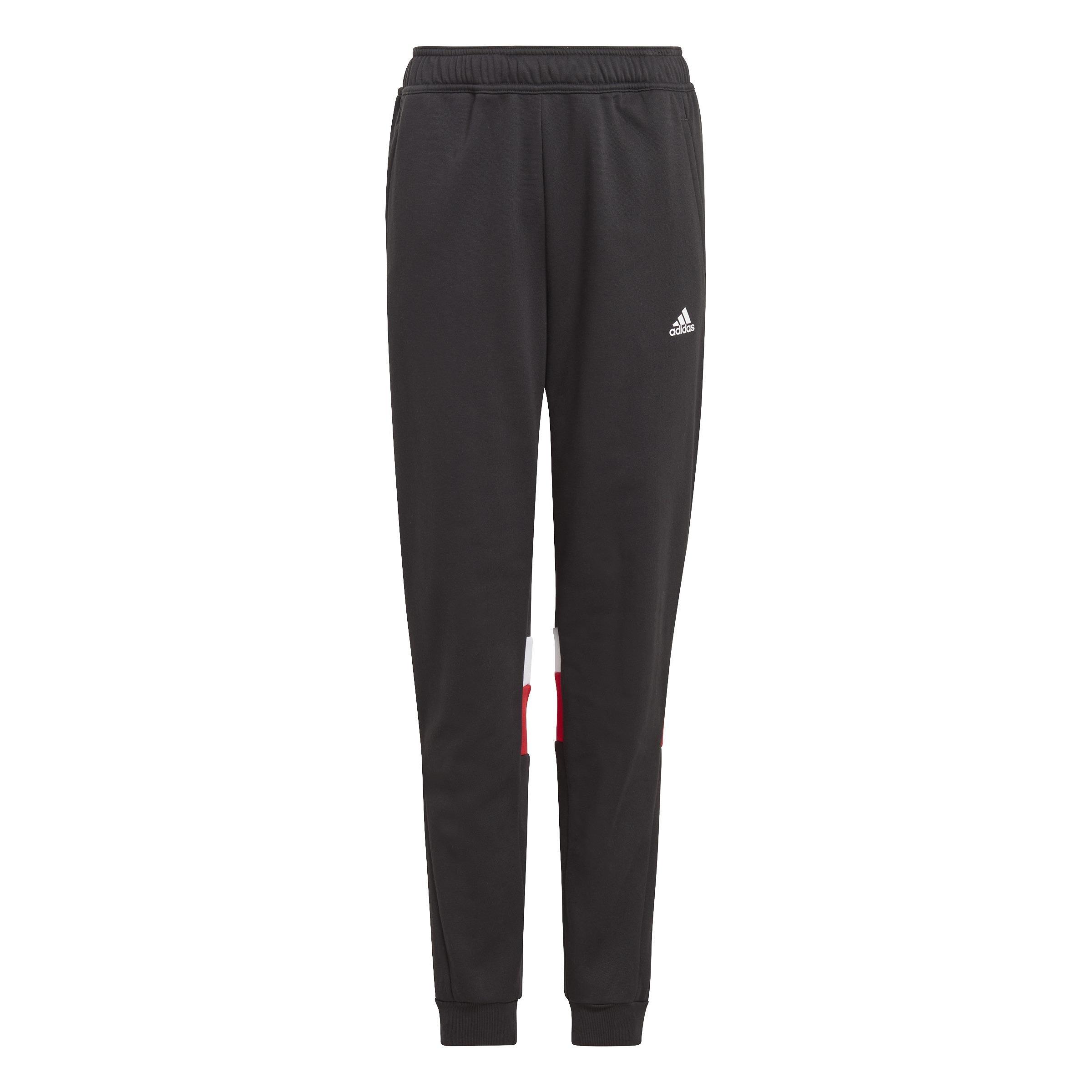 Unisex Kids Tiberio 3-Stripes Colorblock Fleece Joggers, Black, A901_ONE, large image number 0