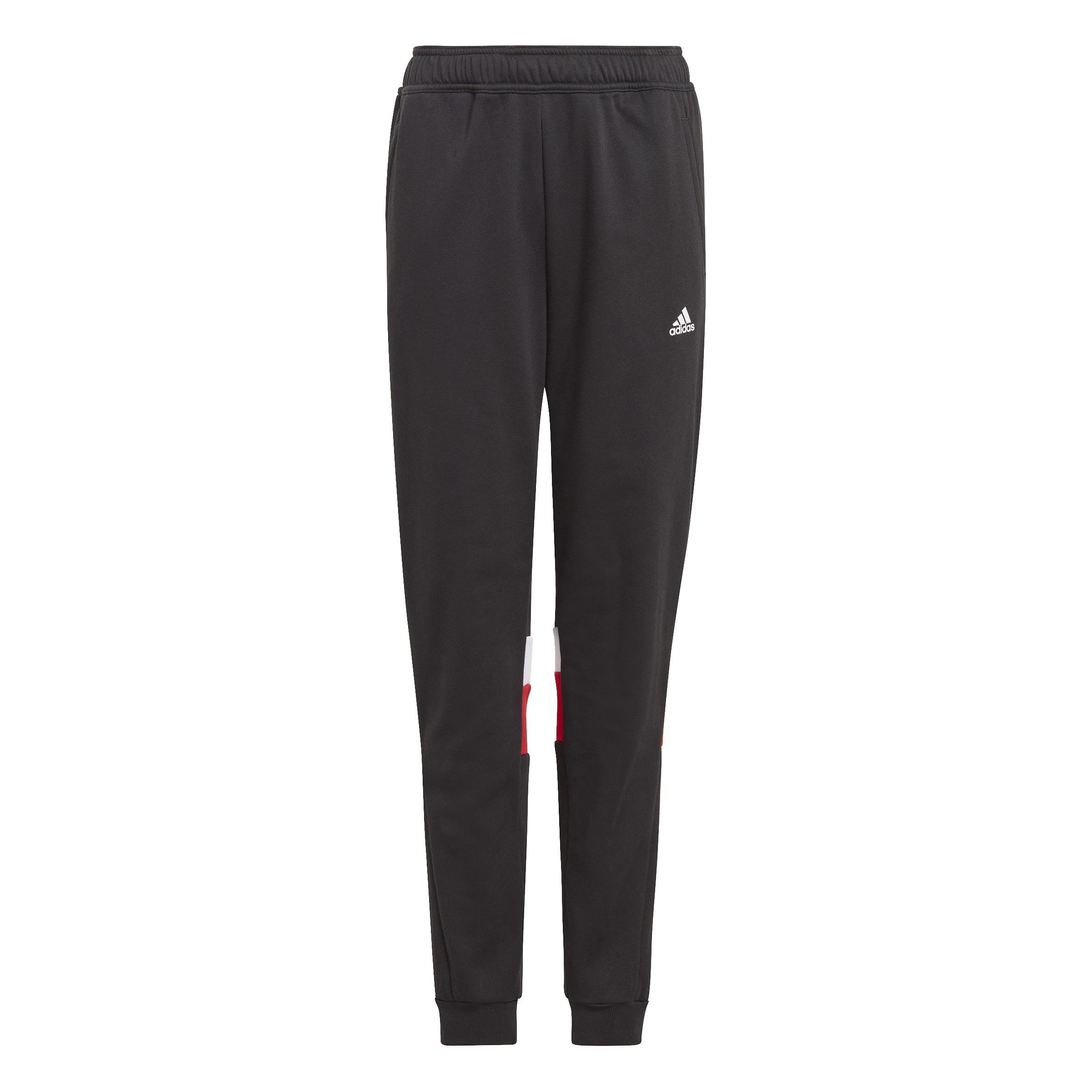 Unisex Kids Tiberio 3-Stripes Colorblock Fleece Joggers, Black, A901_ONE, large image number 1