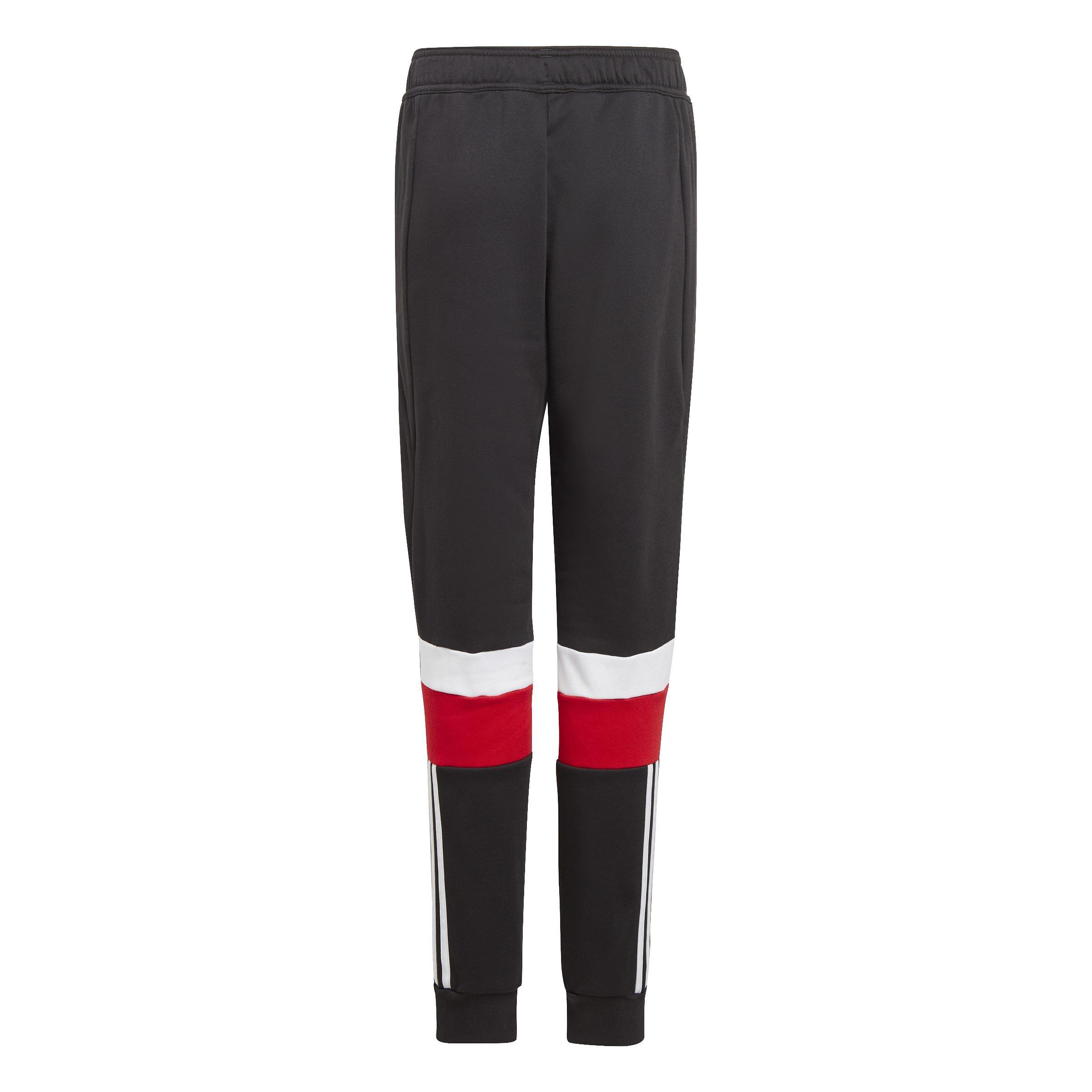 Unisex Kids Tiberio 3-Stripes Colorblock Fleece Joggers, Black, A901_ONE, large image number 2