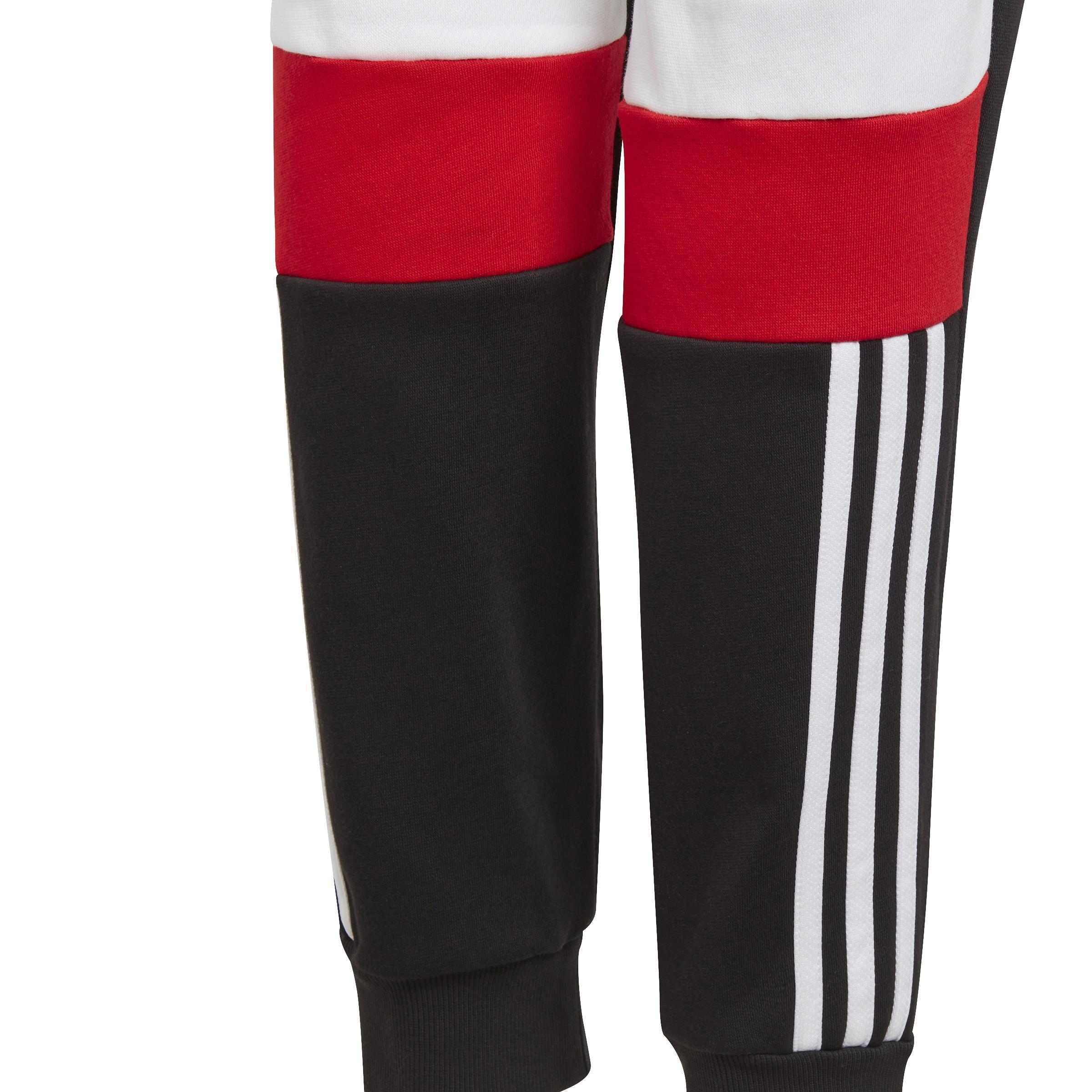Unisex Kids Tiberio 3-Stripes Colorblock Fleece Joggers, Black, A901_ONE, large image number 3