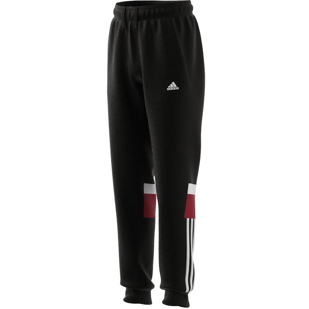 Unisex Kids Tiberio 3-Stripes Colorblock Fleece Joggers, Black, A901_ONE, large image number 6