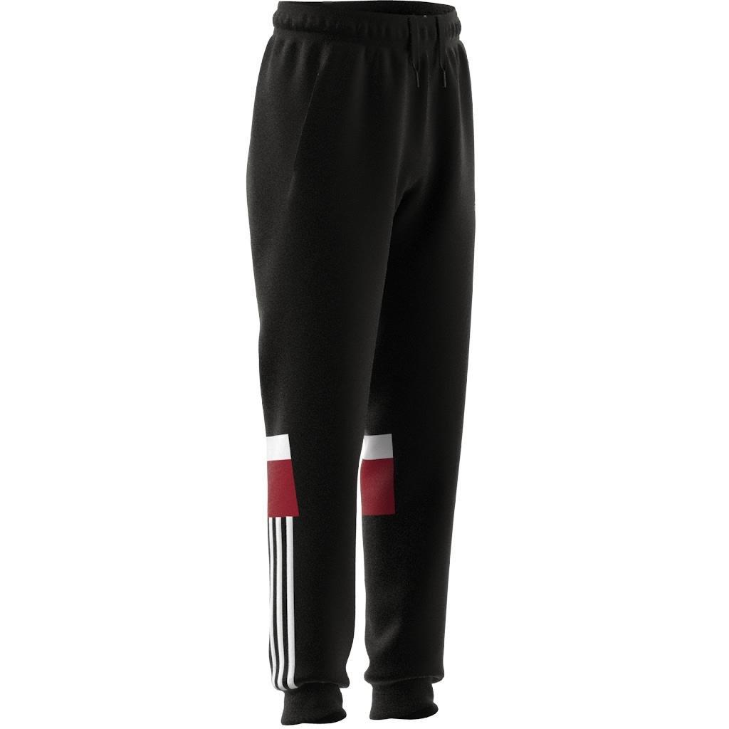 Unisex Kids Tiberio 3-Stripes Colorblock Fleece Joggers, Black, A901_ONE, large image number 9