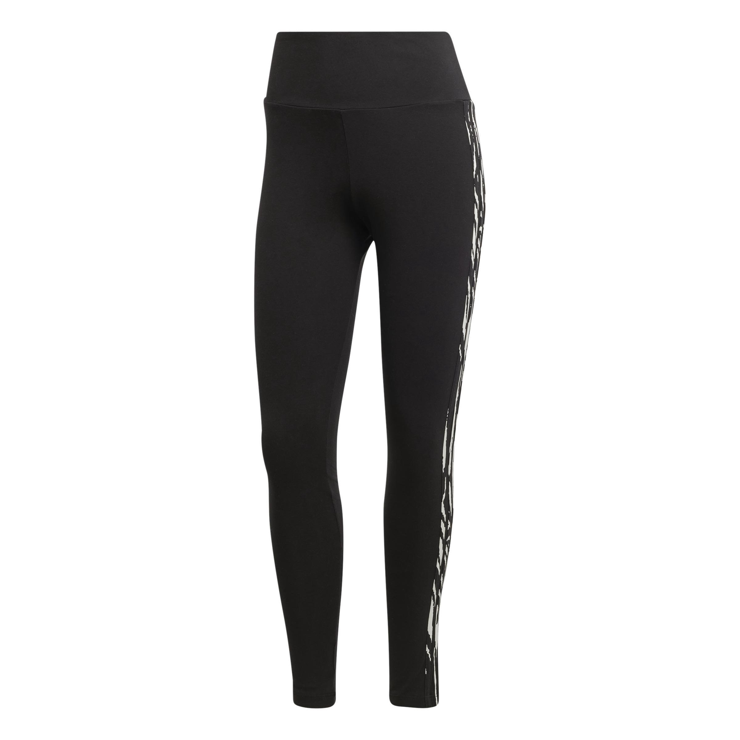 3-Stripes Zebra Animal Infill Leggings, White, A901_ONE, large image number 1
