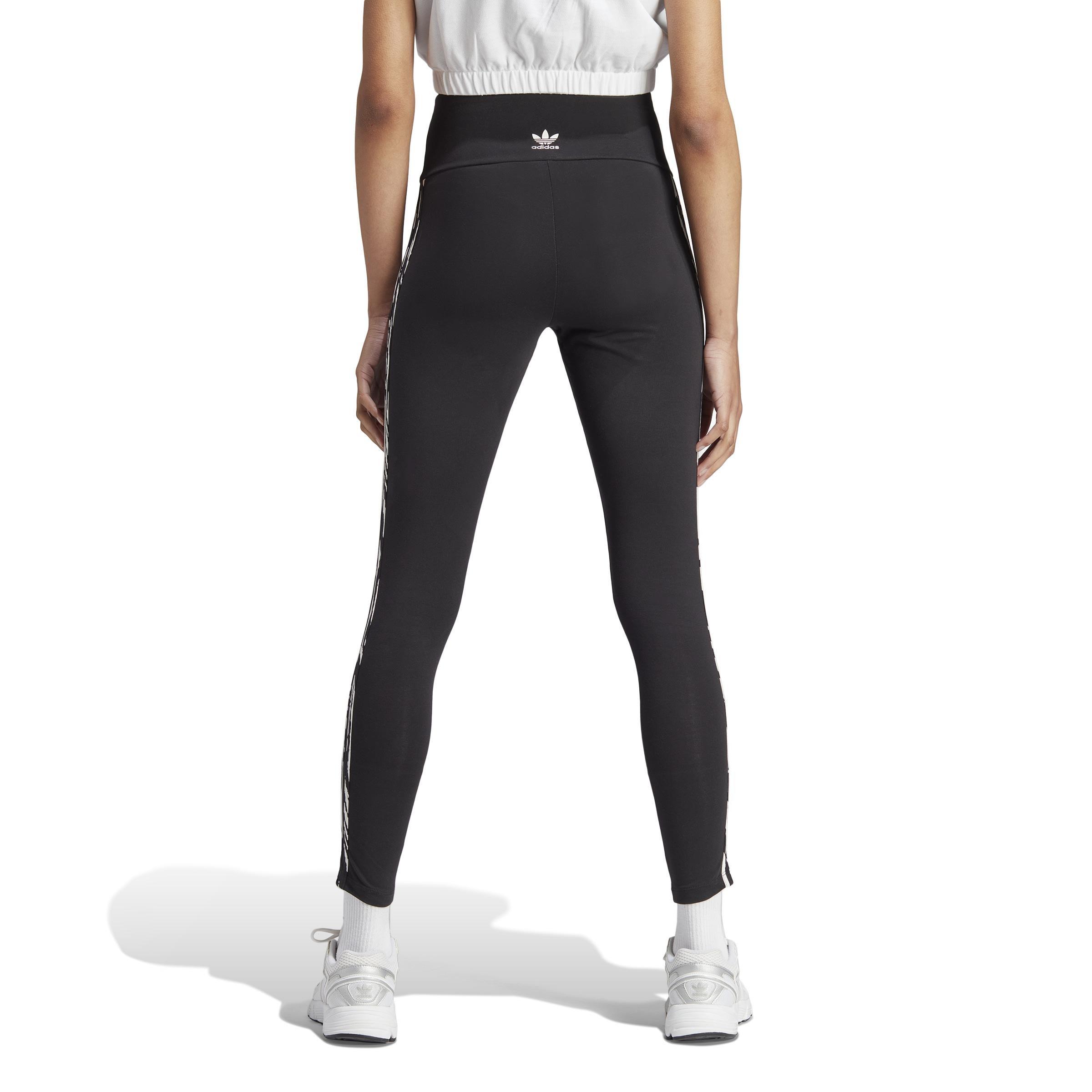3-Stripes Zebra Animal Infill Leggings, White, A901_ONE, large image number 2