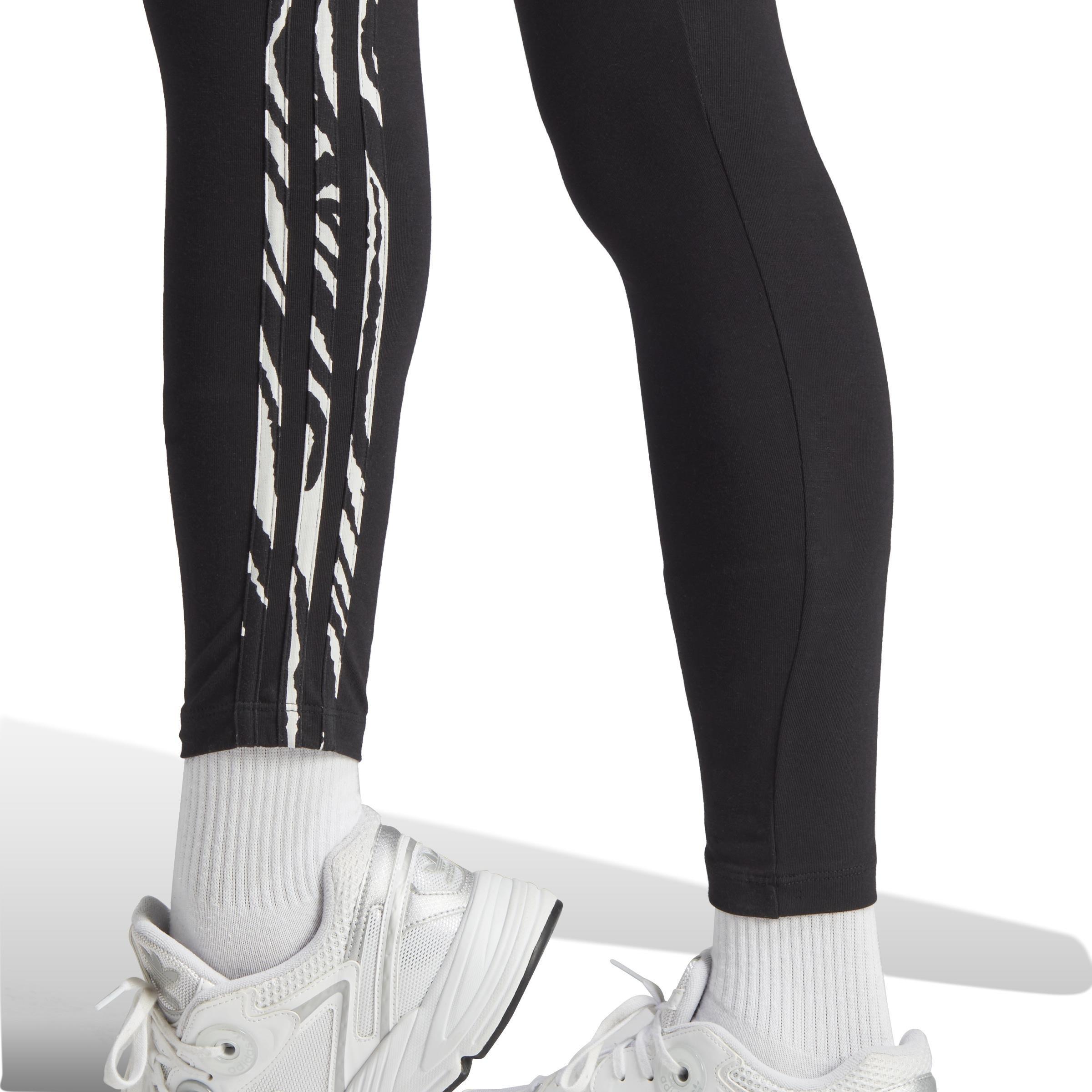 3-Stripes Zebra Animal Infill Leggings, White, A901_ONE, large image number 4
