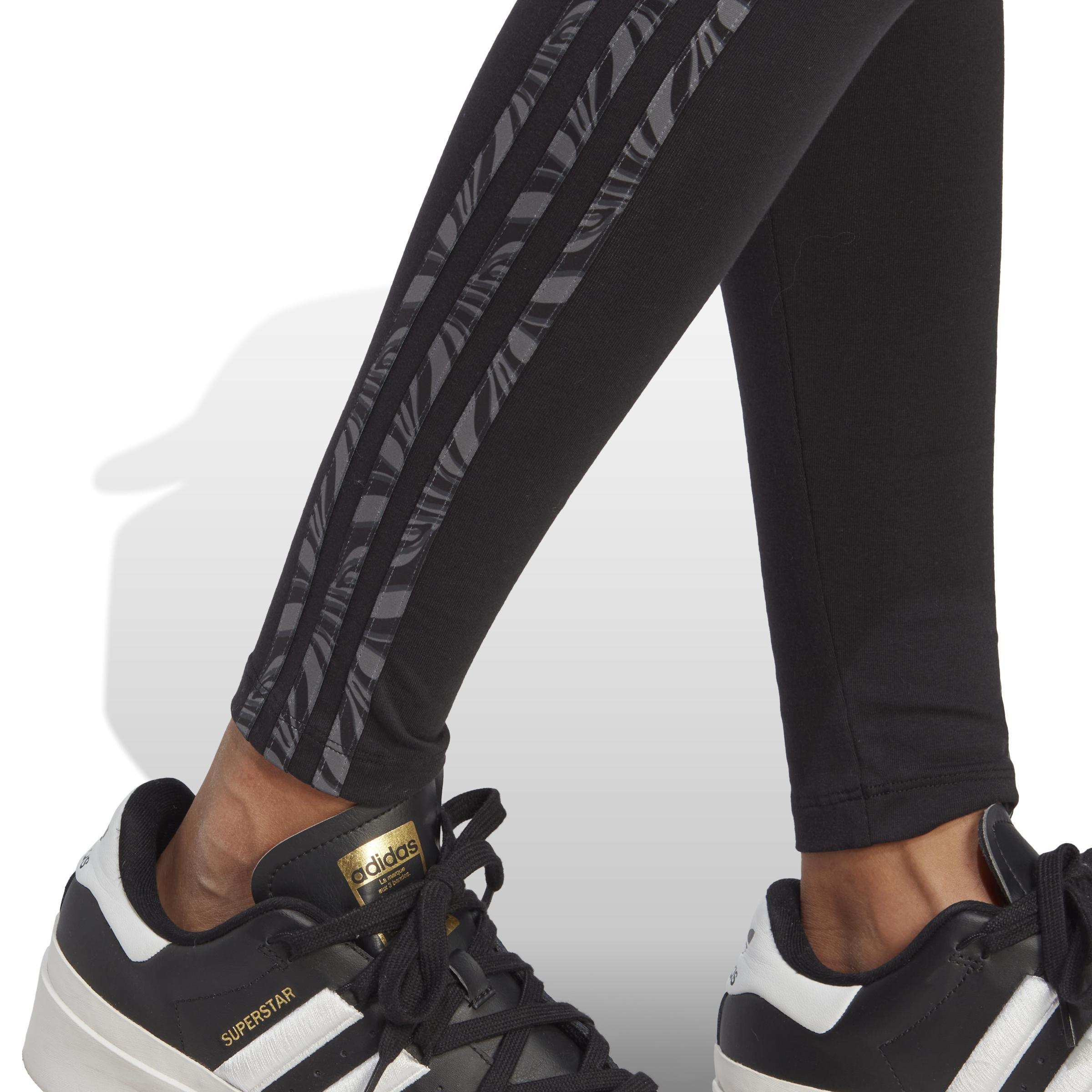 Abstract Animal Print Leggings, Black, , large image number 3