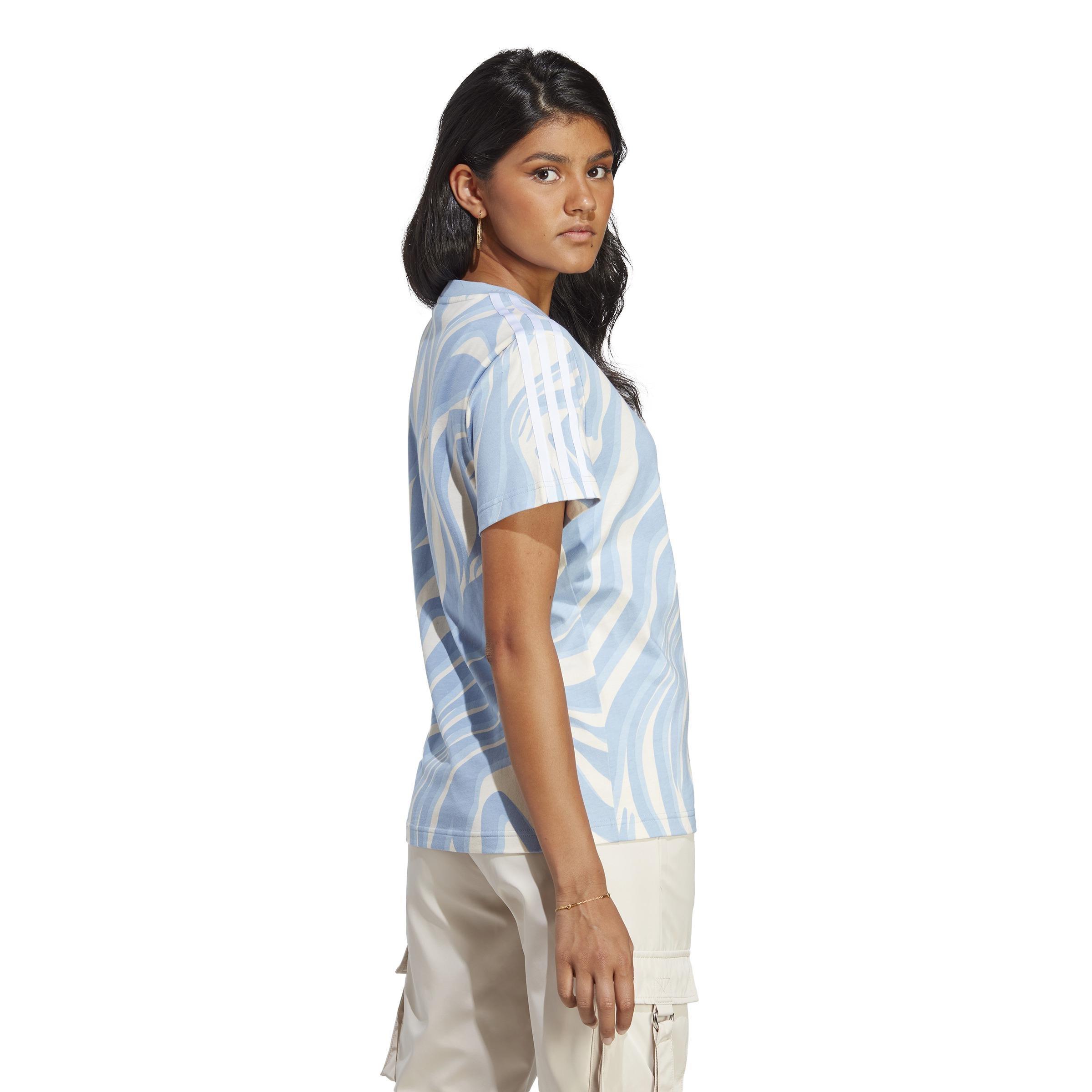 Abstract Allover Animal Print T-Shirt, Blue, A901_ONE, large image number 3