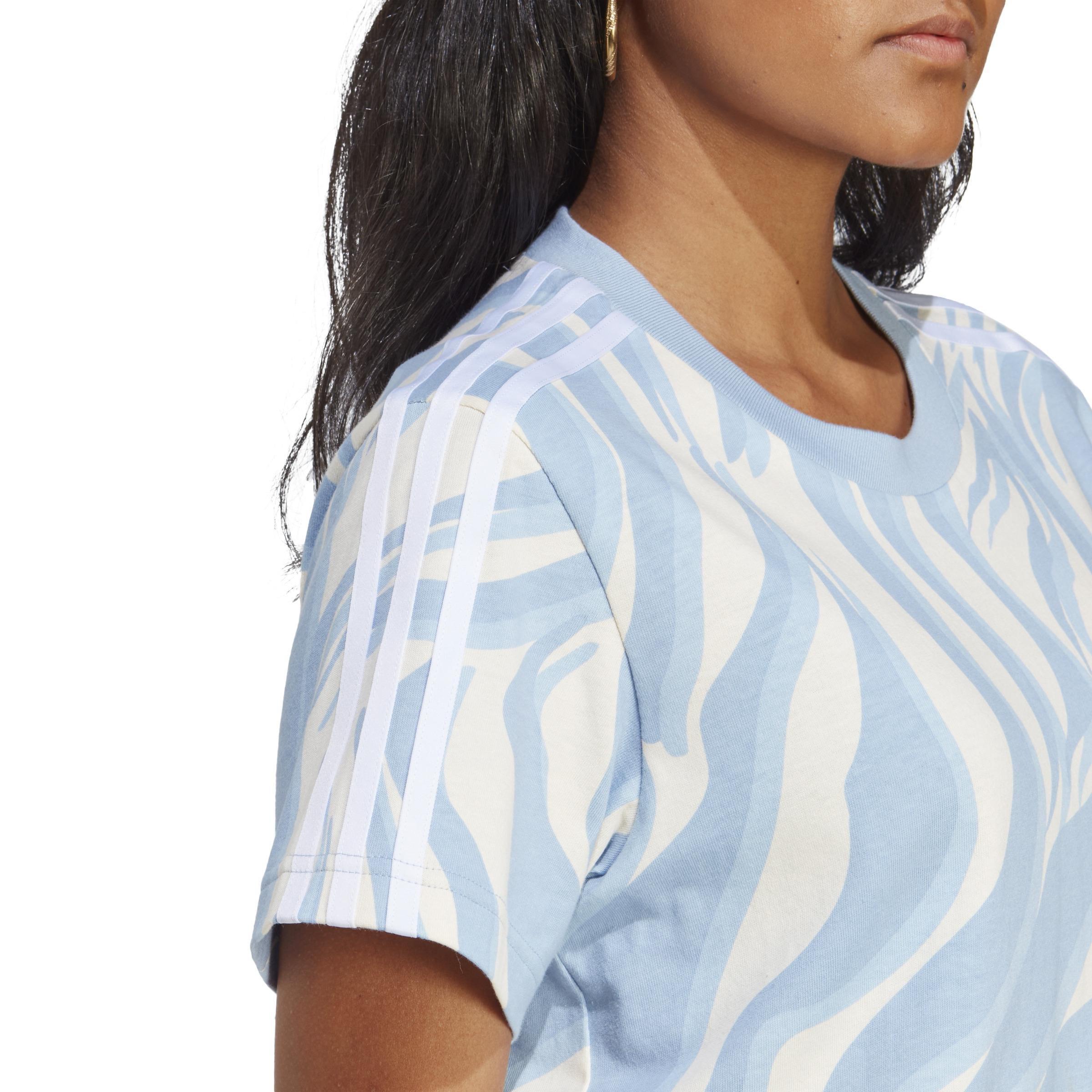 Abstract Allover Animal Print T-Shirt, Blue, A901_ONE, large image number 4