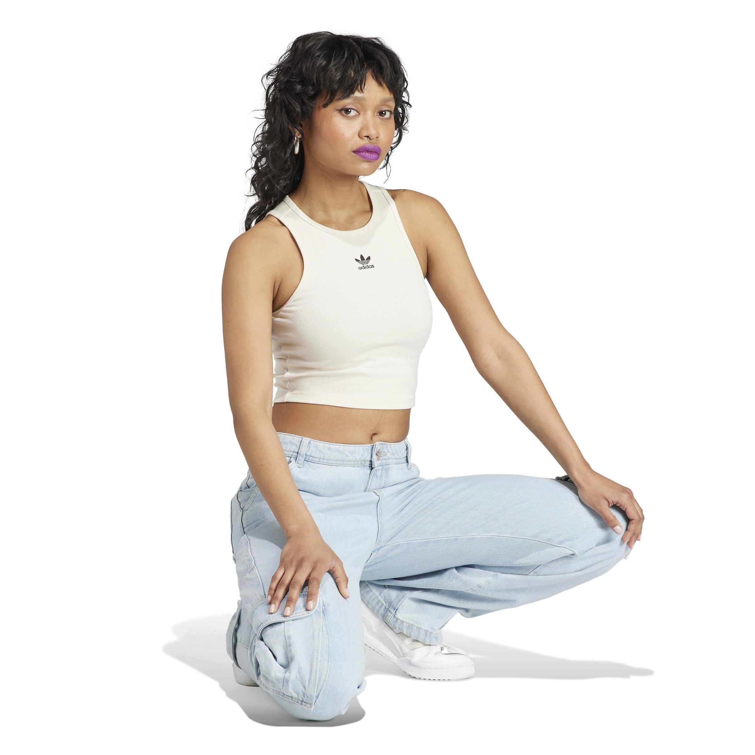 Essentials Rib Tank Top, White, A901_ONE, large image number 8