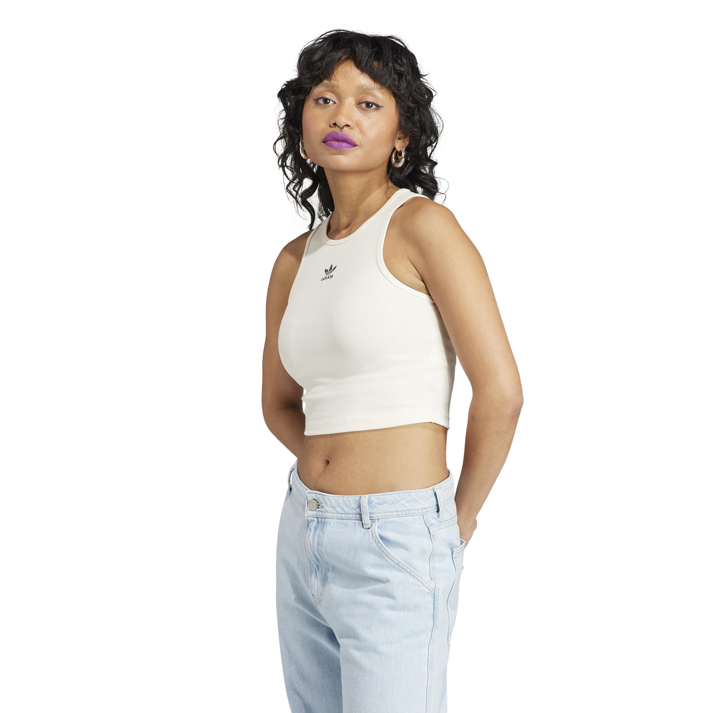 Essentials Rib Tank Top, White, A901_ONE, large image number 10