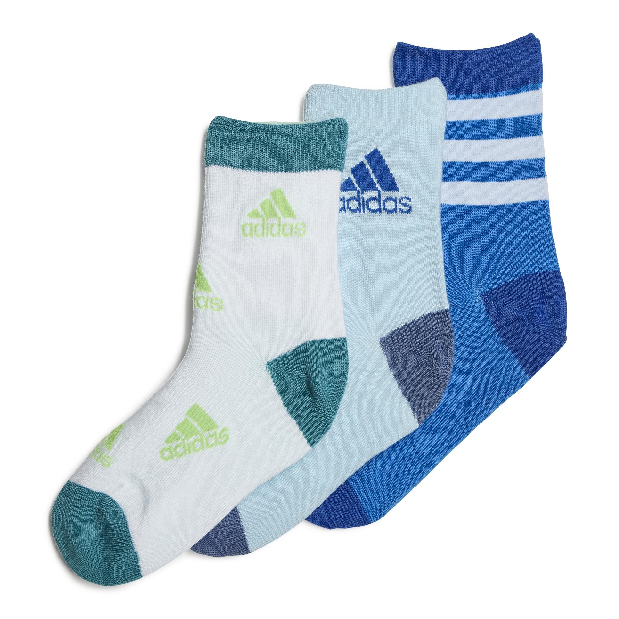 Unisex Kids Graphic Socks 3 Pairs, Blue, , large image number 0