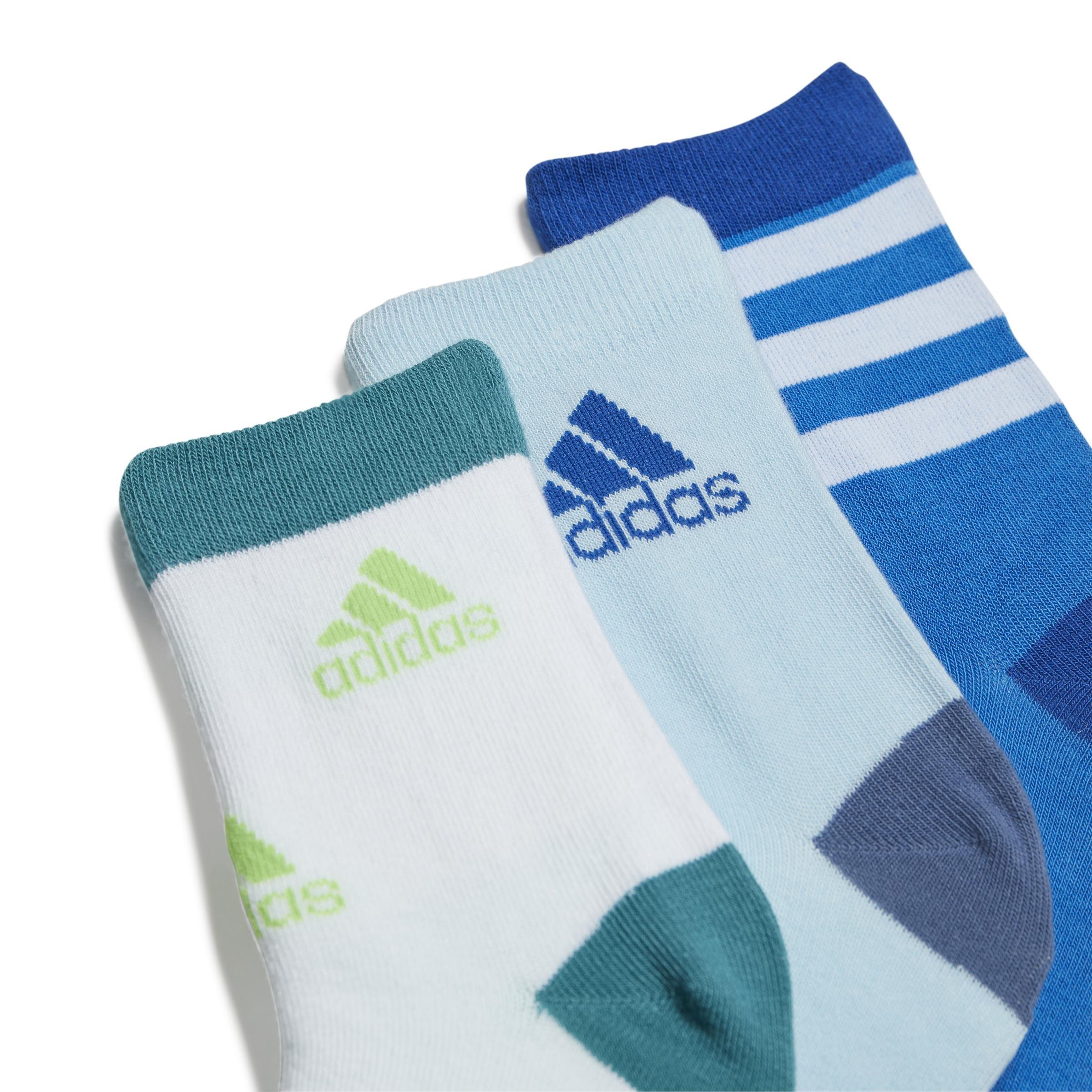 Unisex Kids Graphic Socks 3 Pairs, Blue, , large image number 1