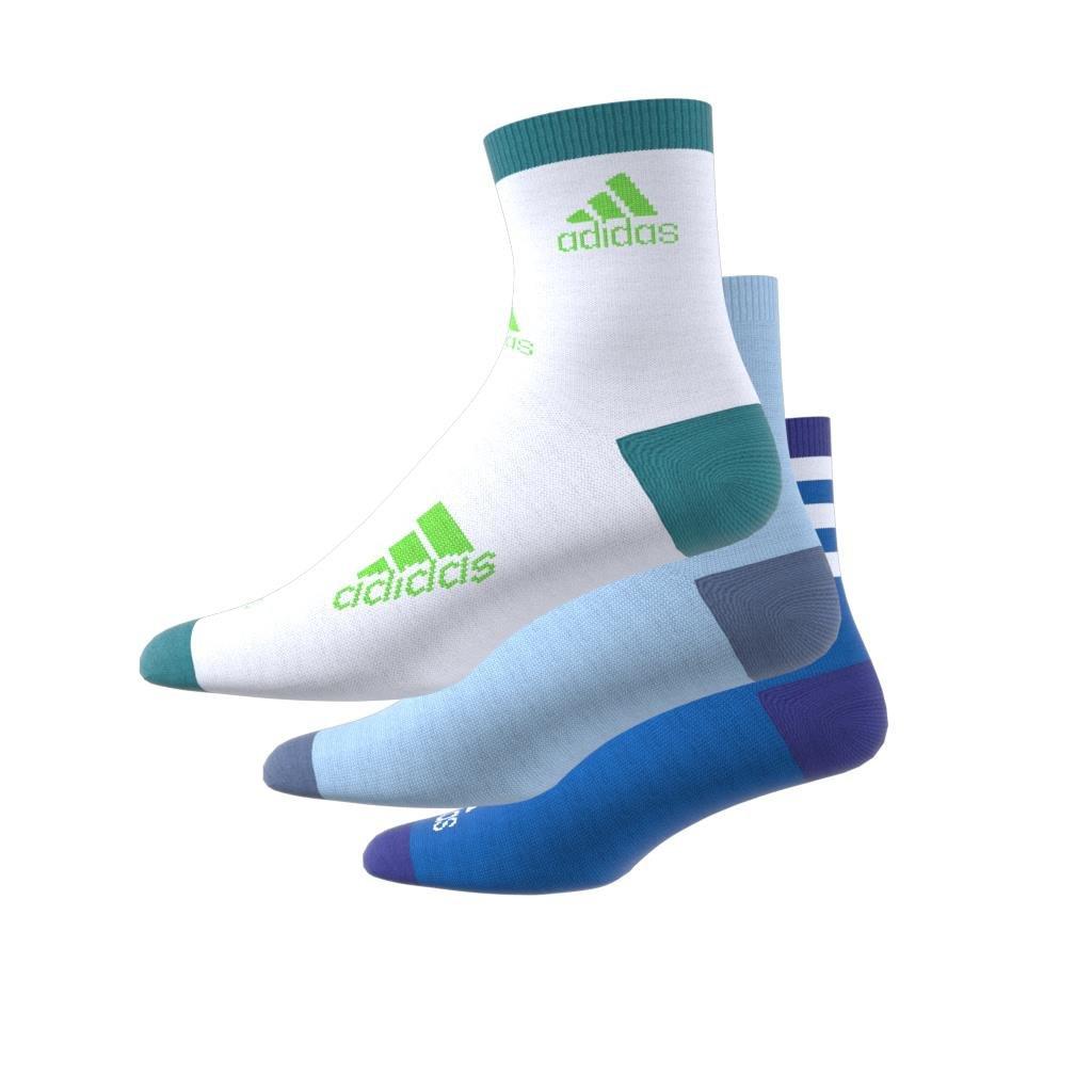 Unisex Kids Graphic Socks 3 Pairs, Blue, , large image number 4