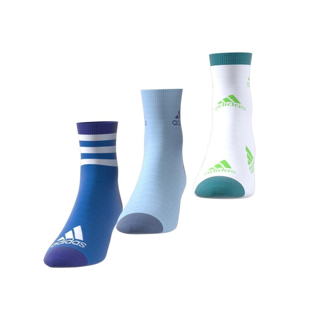 Unisex Kids Graphic Socks 3 Pairs, Blue, , large image number 7