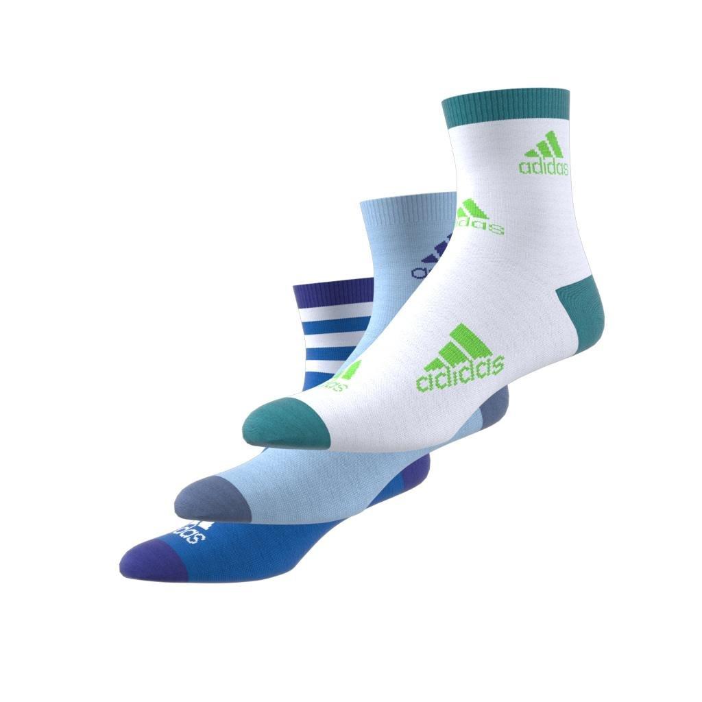 Unisex Kids Graphic Socks 3 Pairs, Blue, , large image number 9