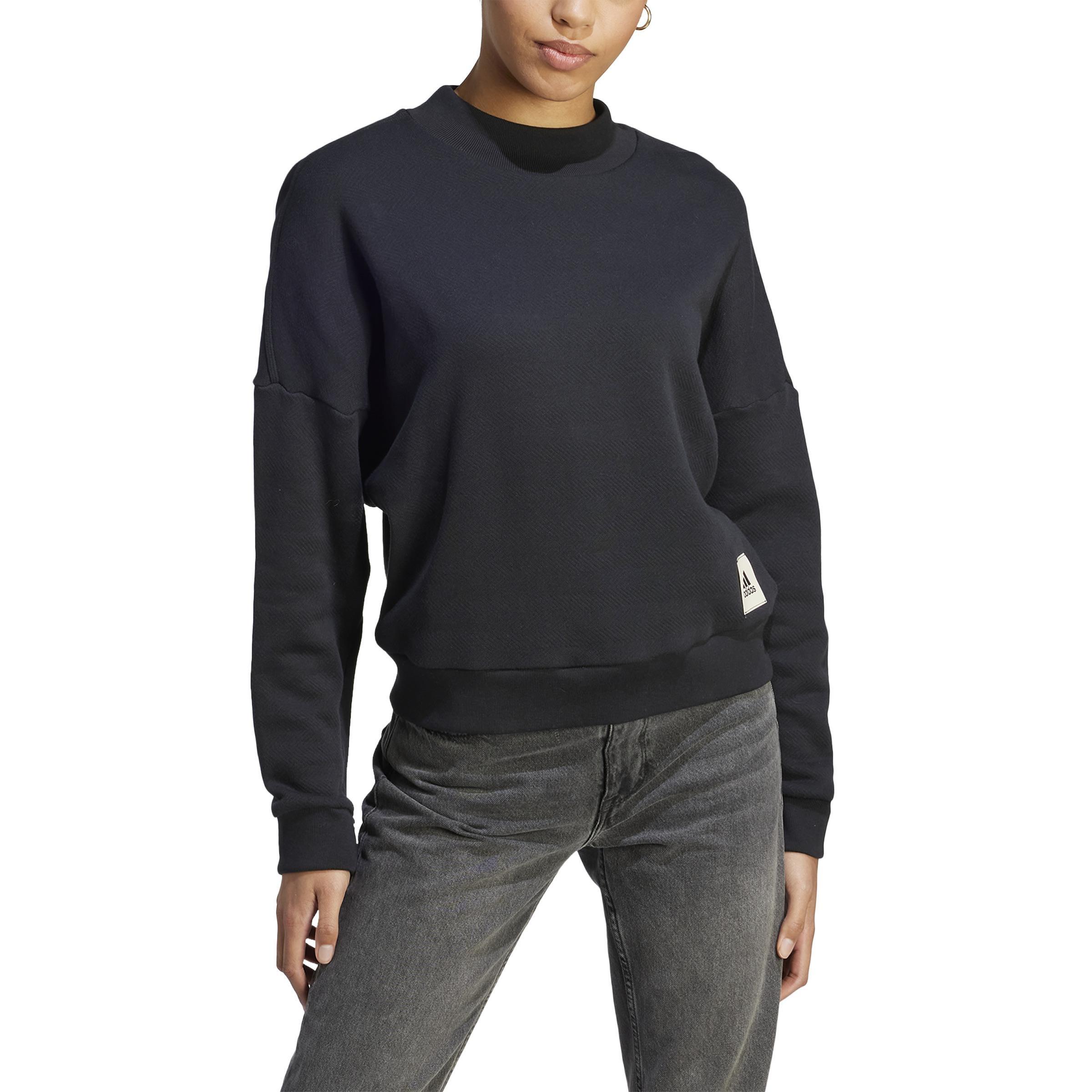 Lounge French Terry Sweatshirt, Black, , large image number 1