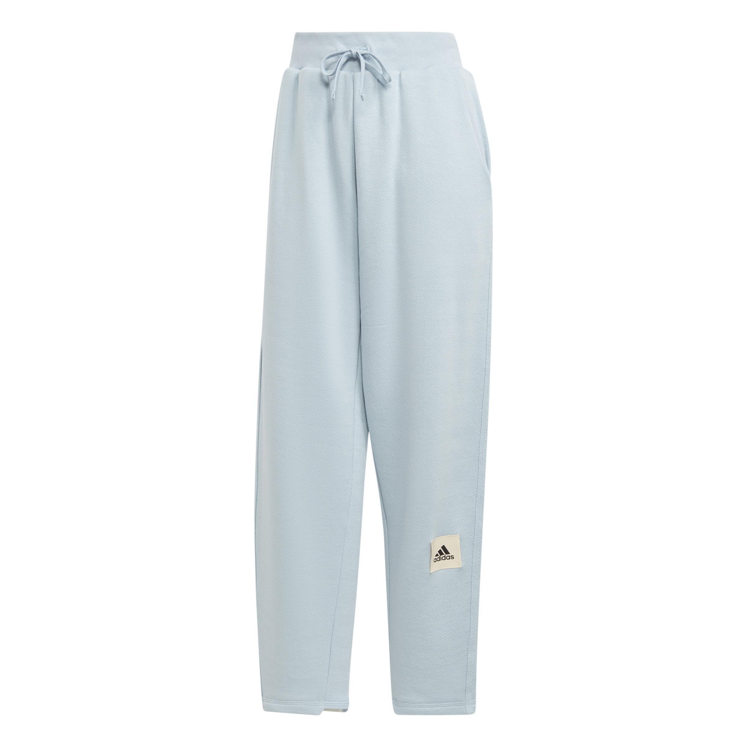 Lounge French Terry Barrel-Leg Pants, Blue, , large image number 0