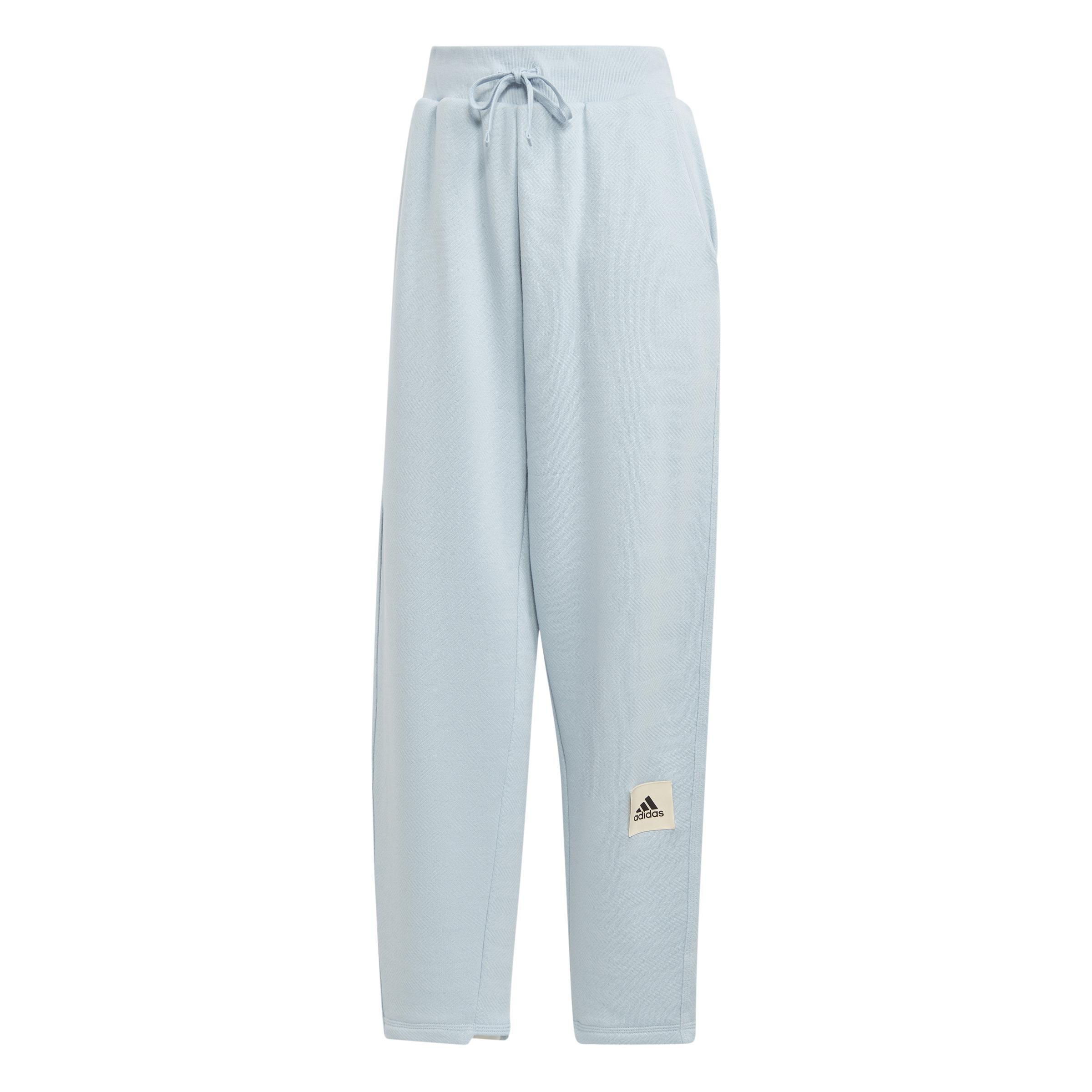 Lounge French Terry Barrel-Leg Pants, Blue, , large image number 1