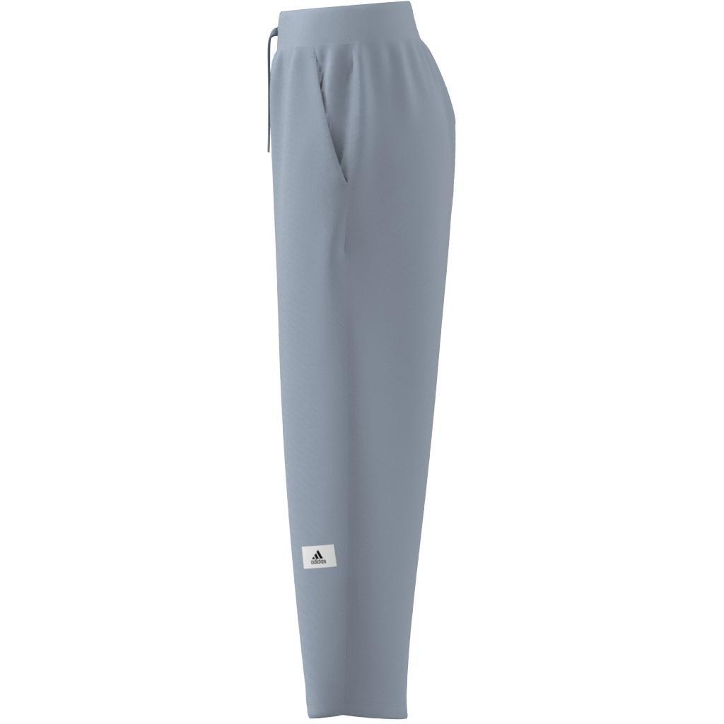 Lounge French Terry Barrel-Leg Pants, Blue, , large image number 6