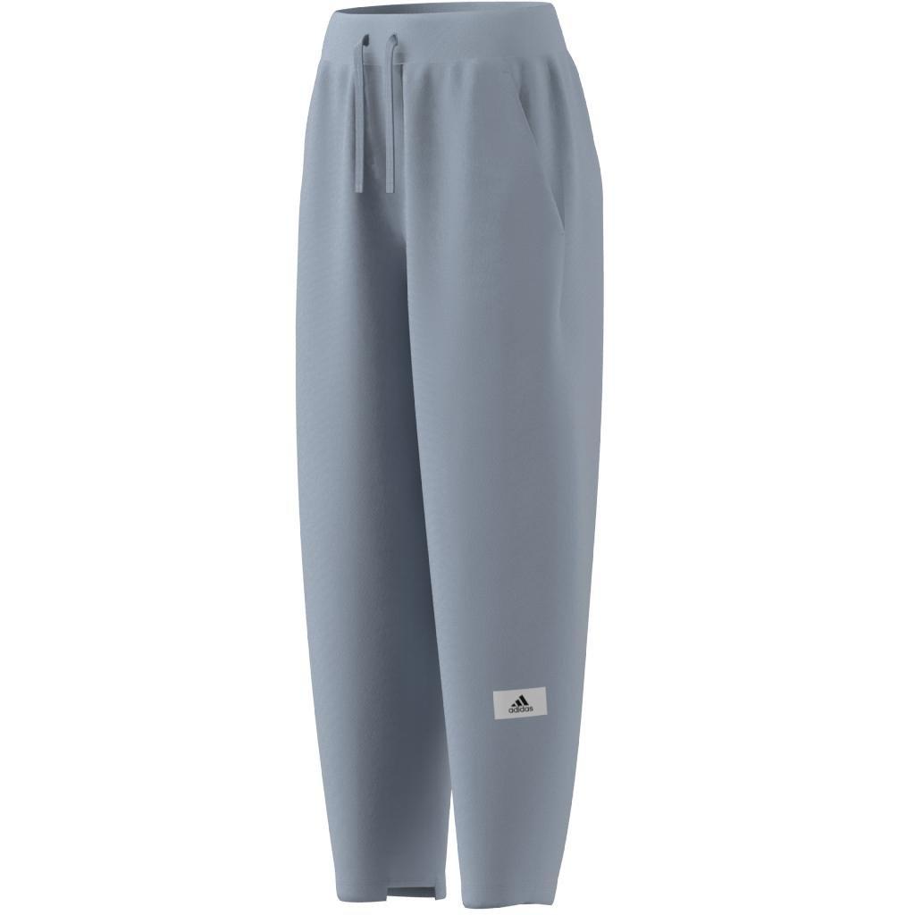Lounge French Terry Barrel-Leg Pants, Blue, , large image number 7