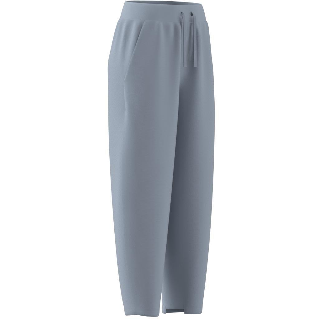 Lounge French Terry Barrel-Leg Pants, Blue, , large image number 8