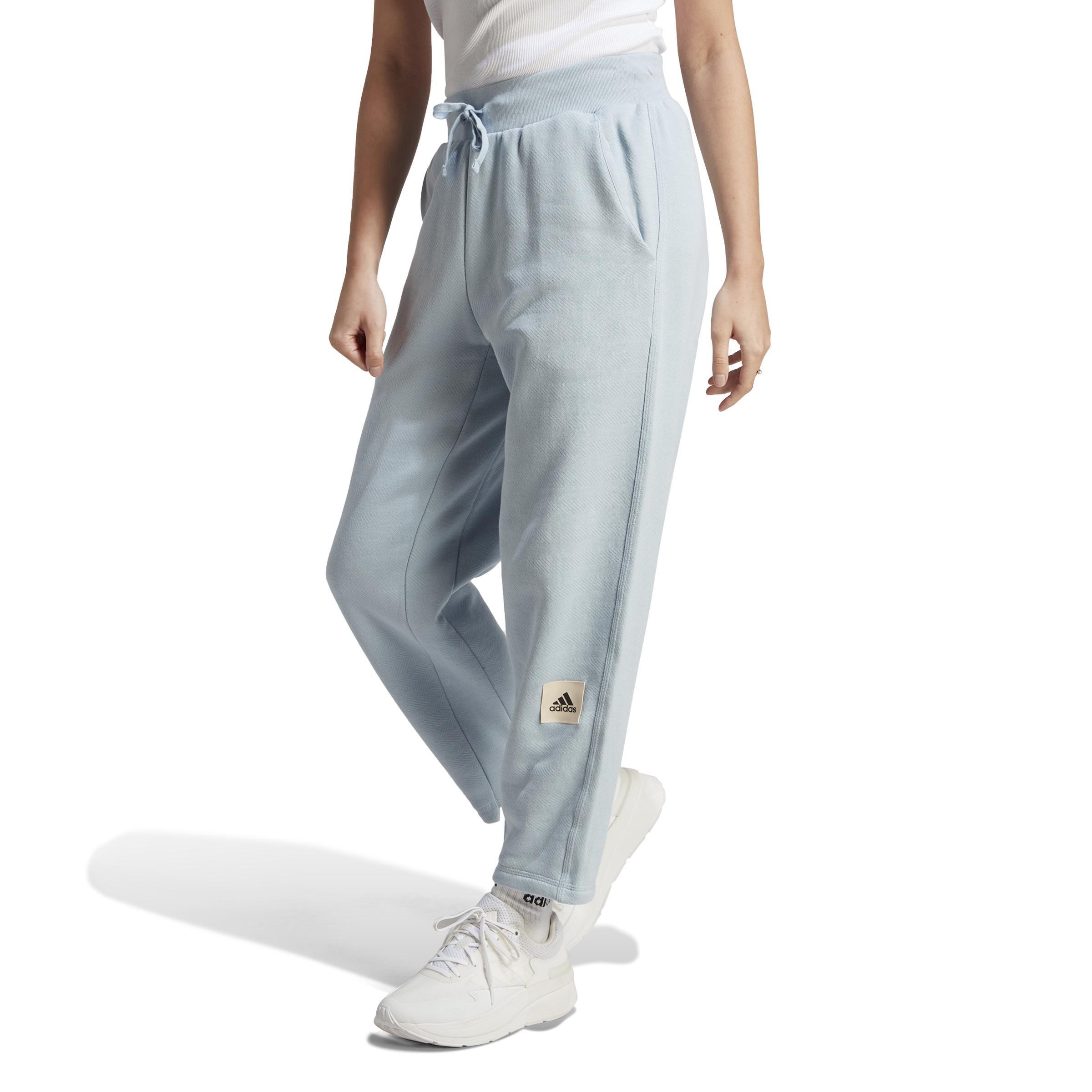 Lounge French Terry Barrel-Leg Pants, Blue, , large image number 10