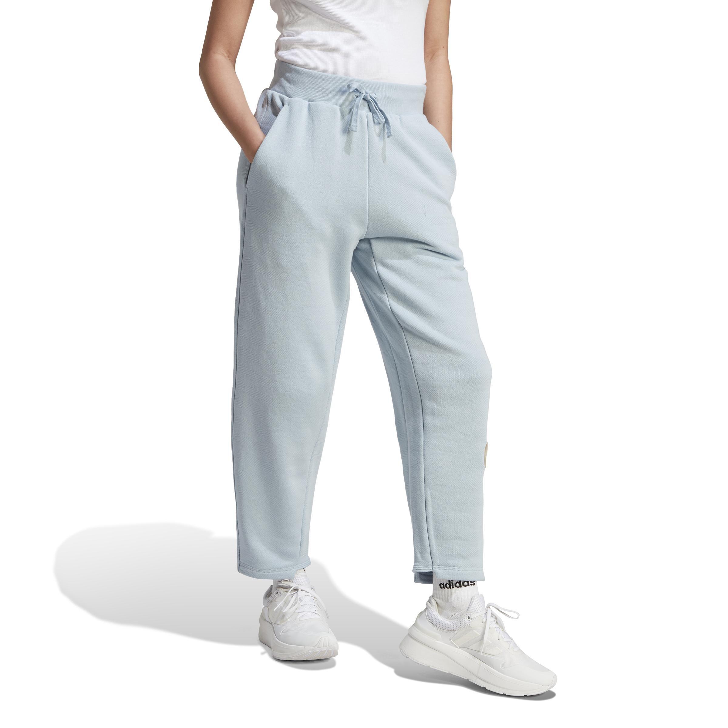 Lounge French Terry Barrel-Leg Pants, Blue, , large image number 14