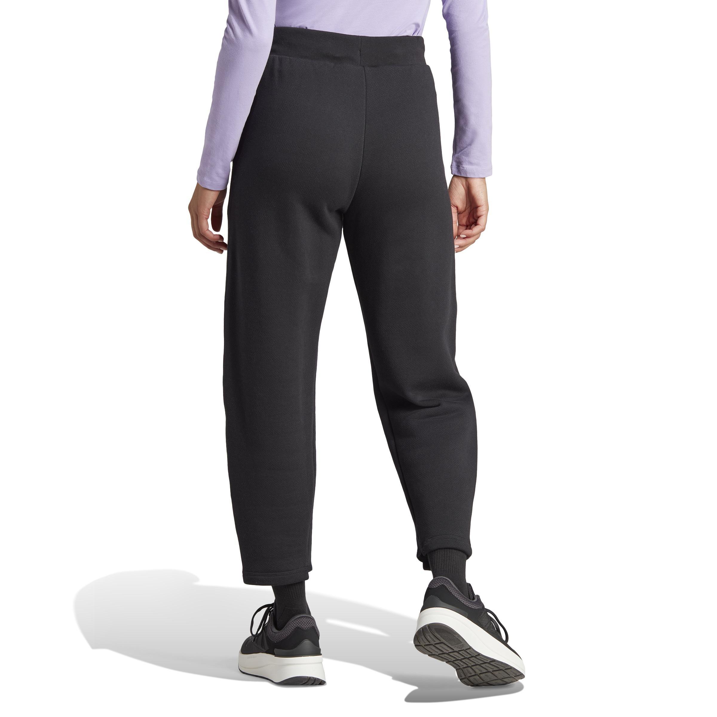 Lounge French Terry Barrel-Leg Pants, Black, , large image number 2